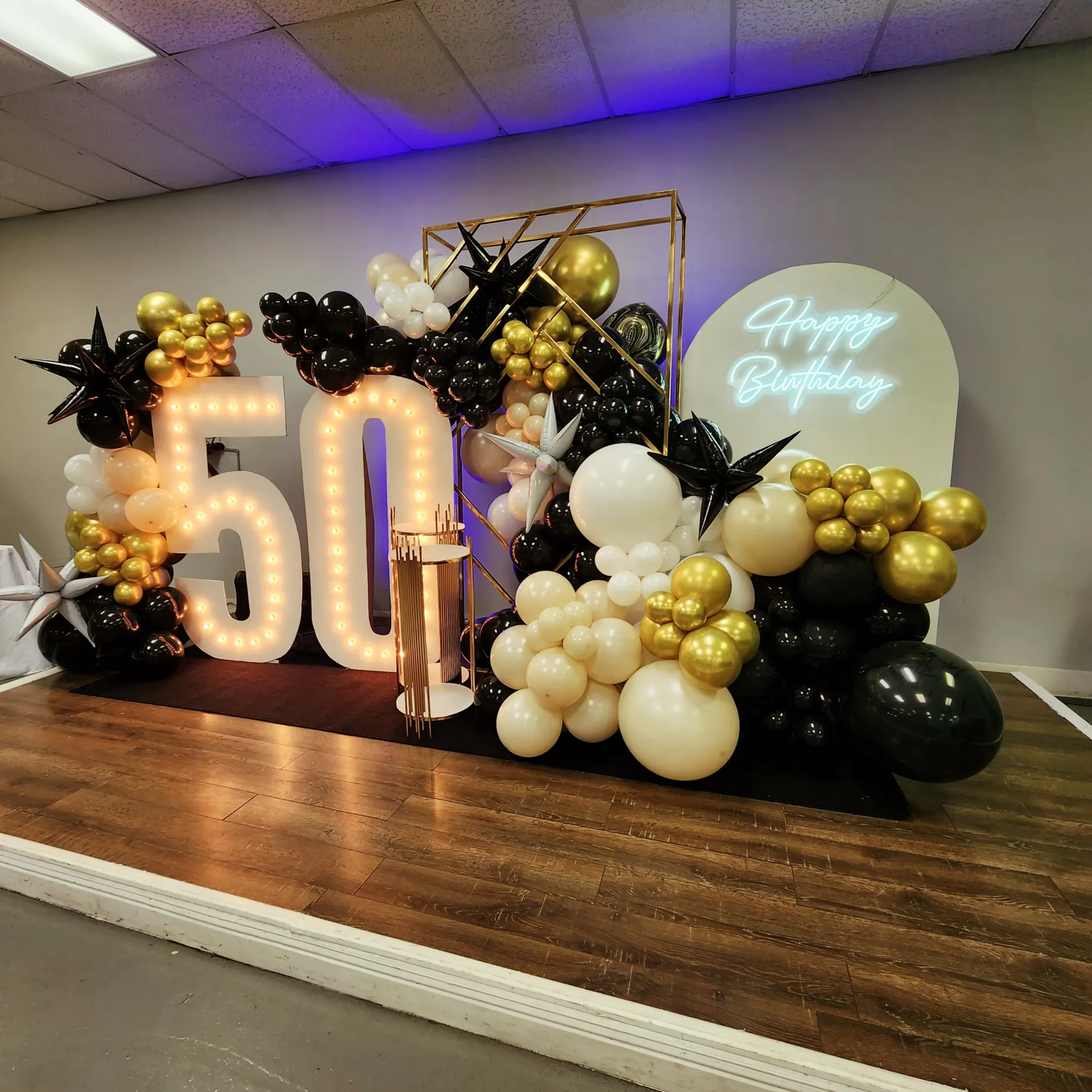 Gold Geometric  3D Squared Backdrop 