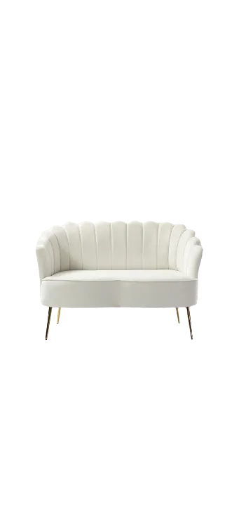 Velvet Love Seat -Ivory