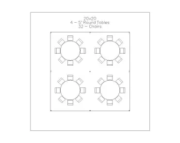 20X20 Tent with Round Tables