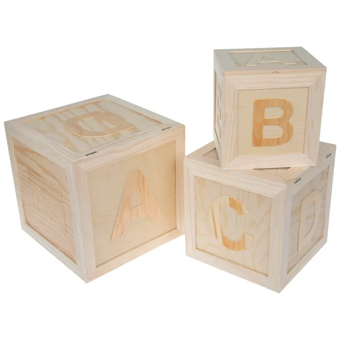 Abc wooden centerpieces