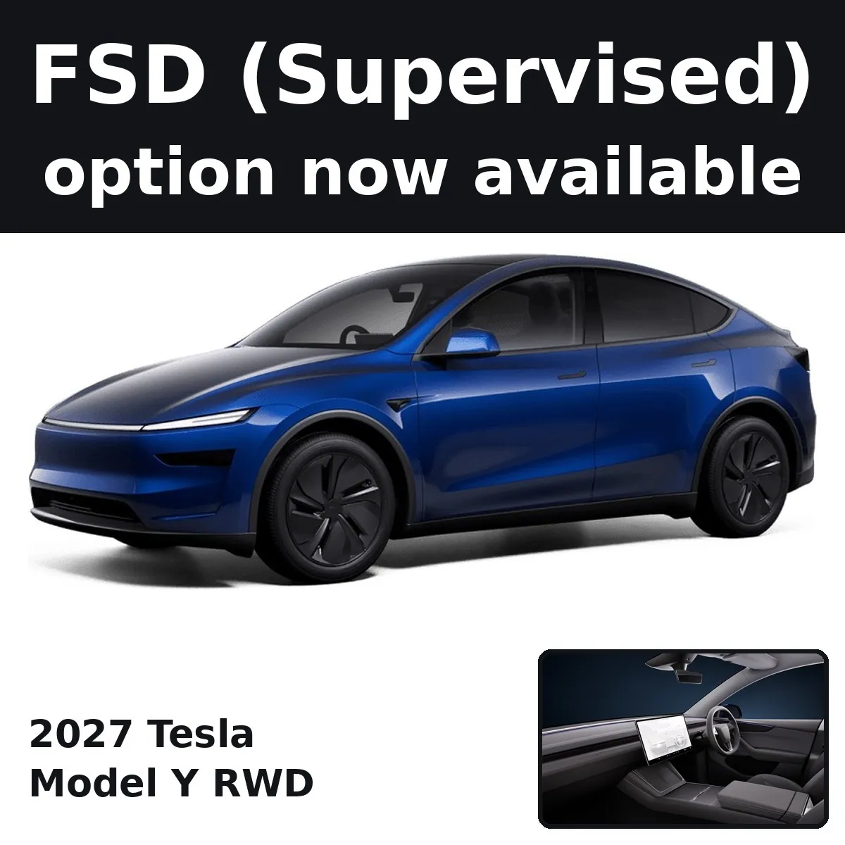 Premium Prepaid KM | 2027 Tesla Model Y RWD | FSD Option Now Available