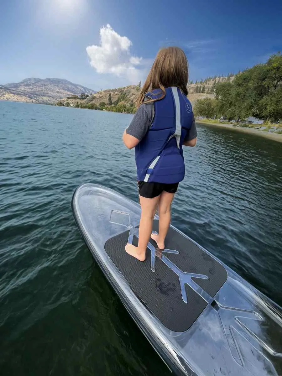 Clear Paddleboard and Lifejacket 