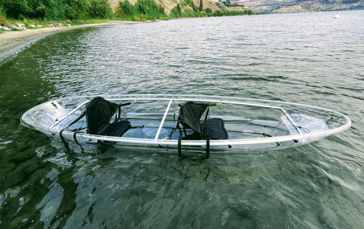 Clear Tandem Kayak and Lifejackets  