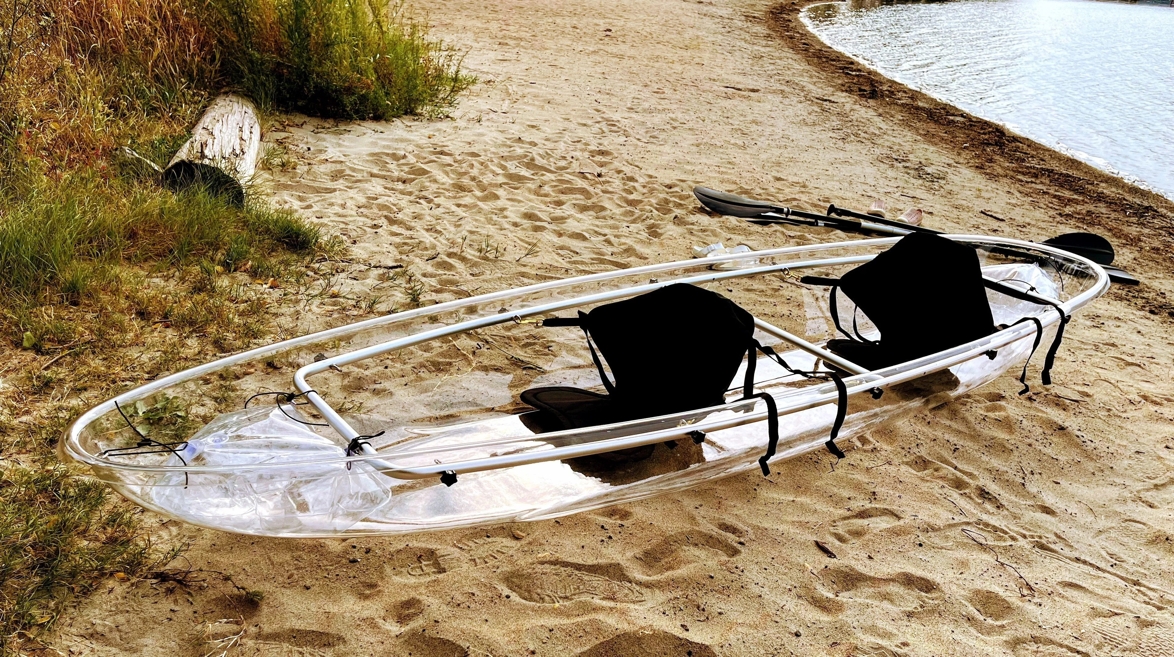 Clear Tandem Kayak and Lifejackets