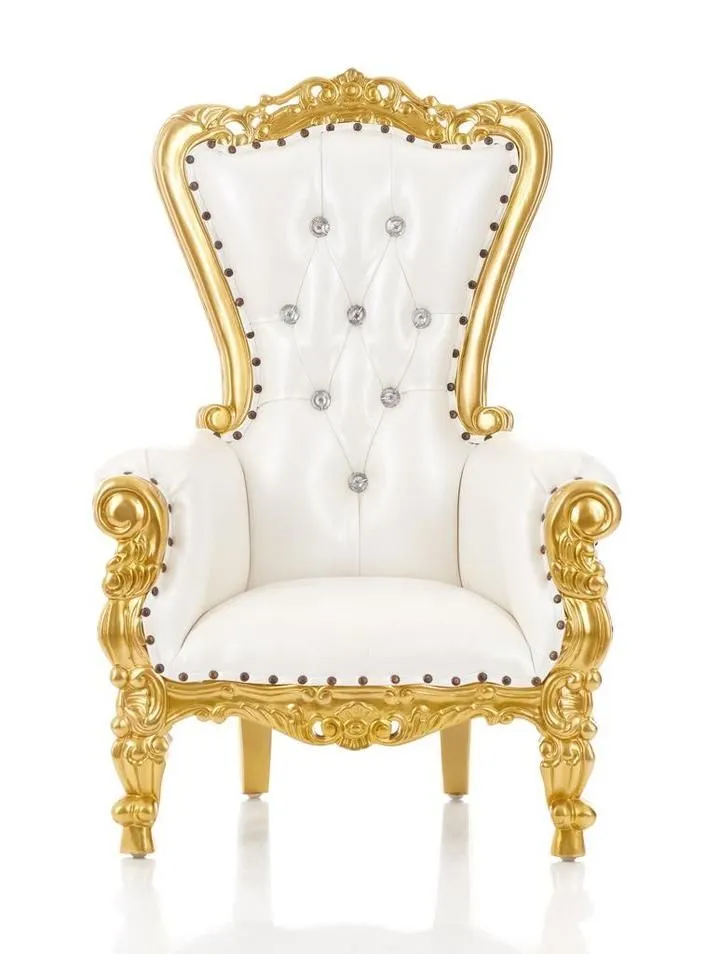 KIDS THRONE CHAIR GOLD/WHITE