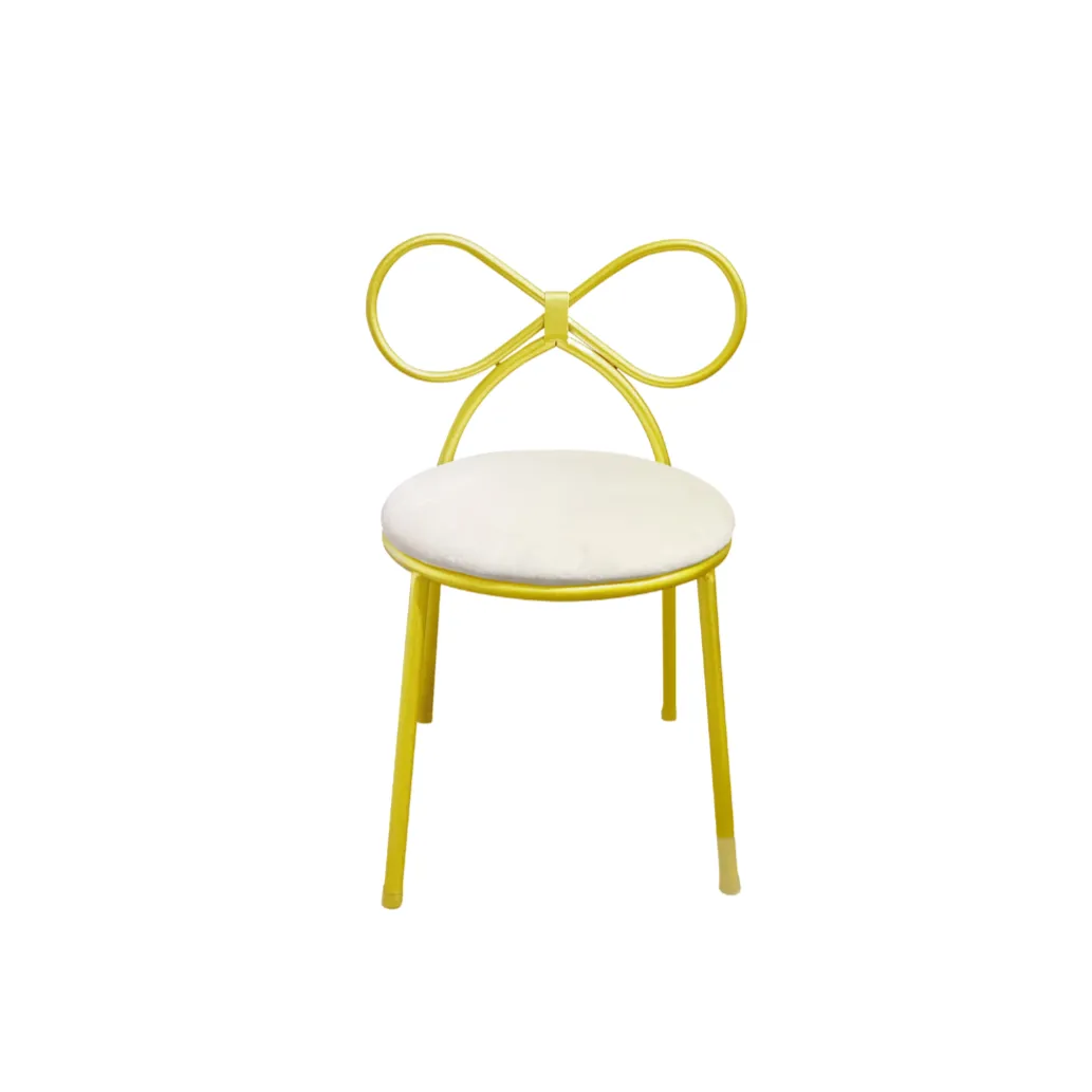 KIDS BOW BACK CHAIR WHITE/GOLD