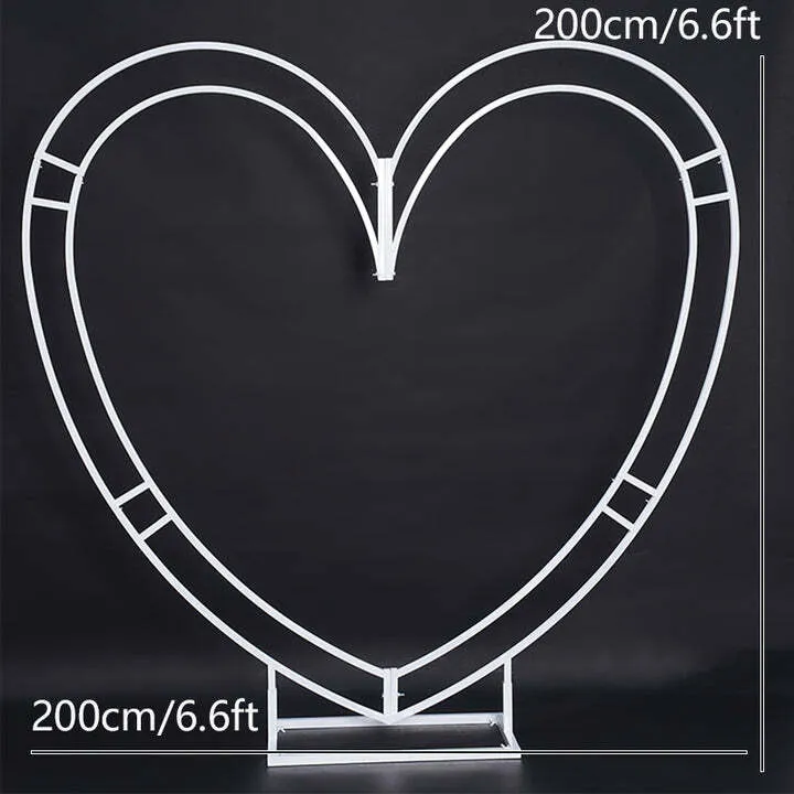 White Iron Heart and Love Arch Stand