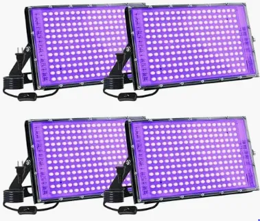 4 Pack 150W LED Blacklight - UV Black Lights for Glow Party
