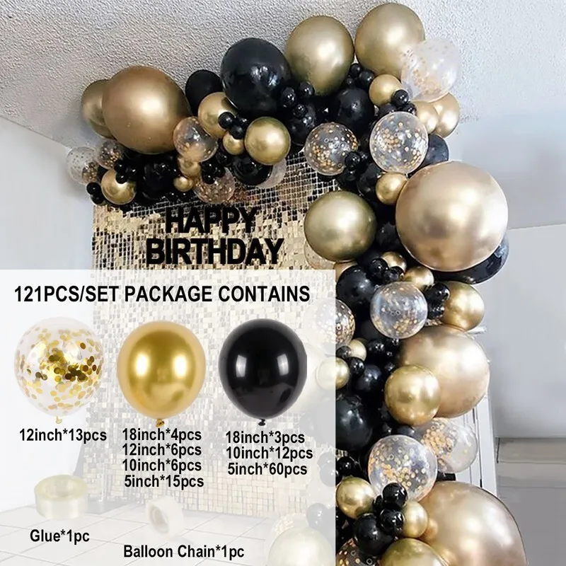 DIY Balloon Kit - Black & Gold