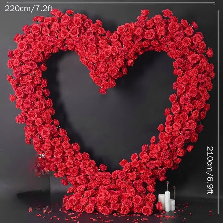 Floral Heart Arch Stand - Red Rose