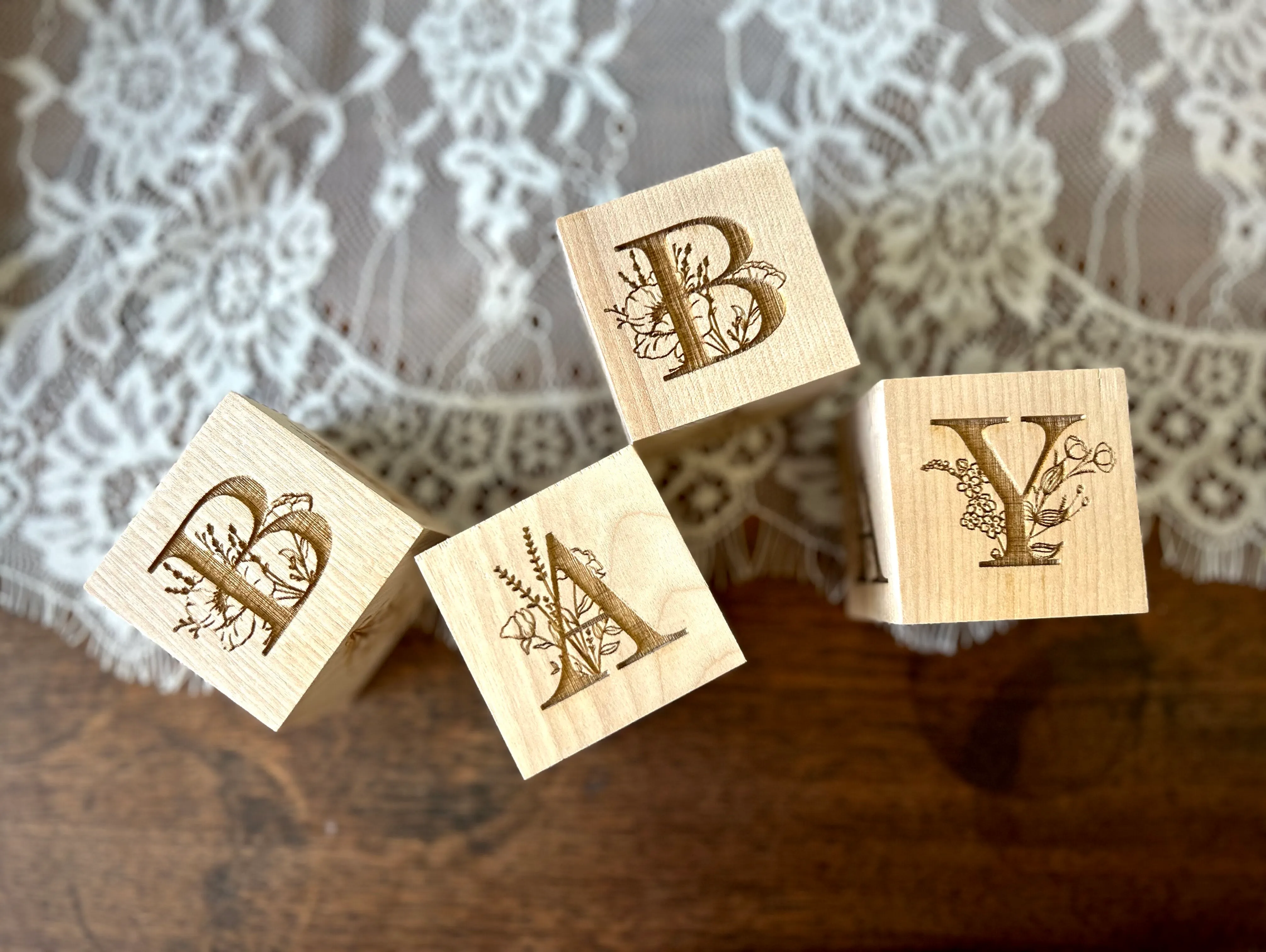 SET OF 3 BOTANICAL BABY BLOCKS