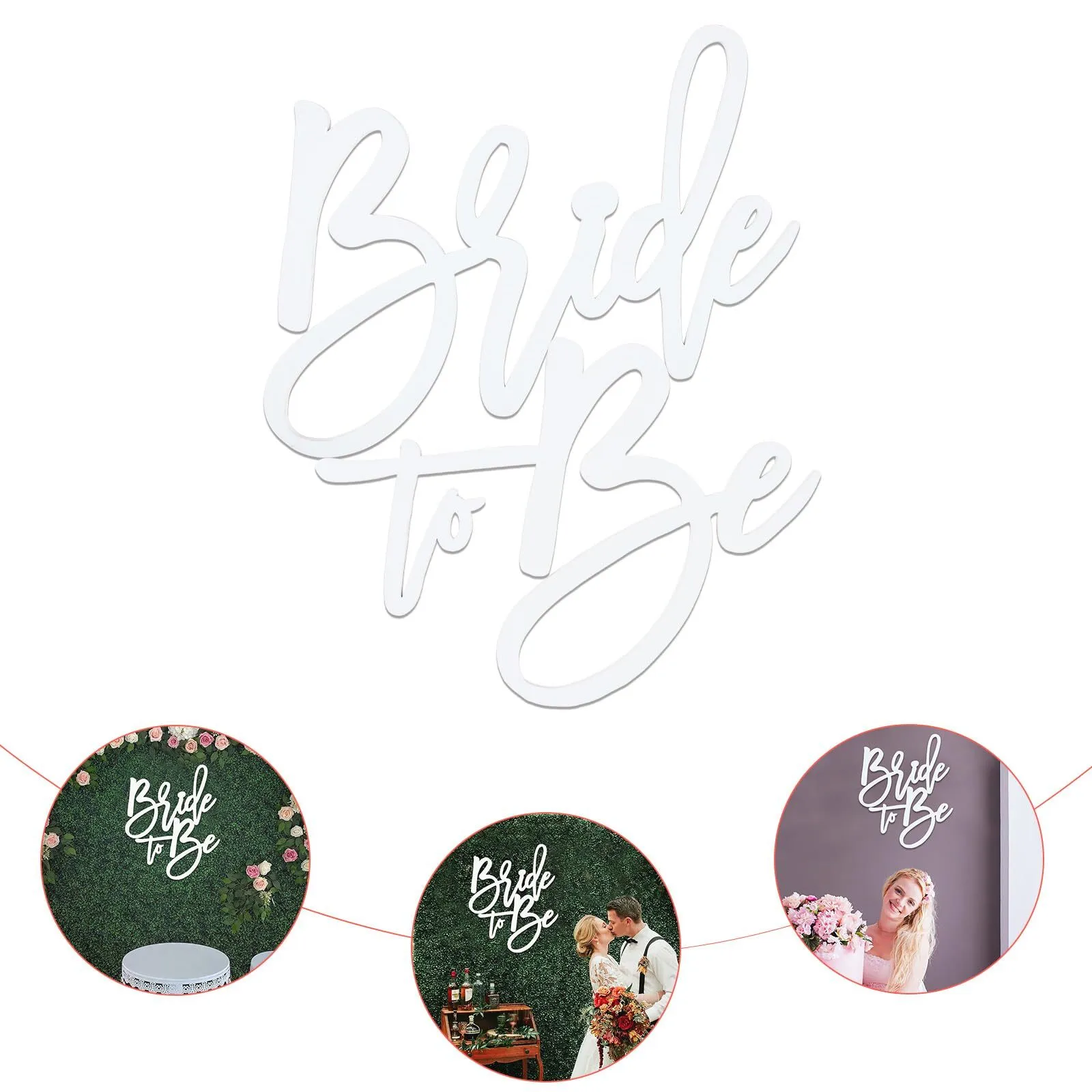 White Wood Bride to Be Sign