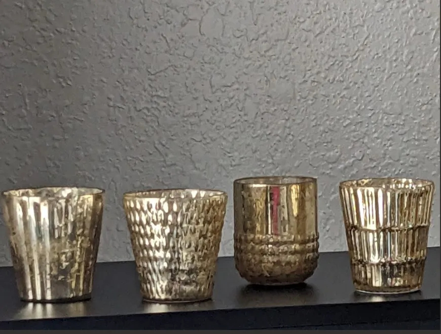 Assorted Gold Mercury Votive Candleholders