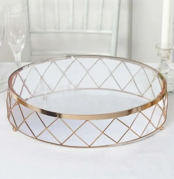 16 inch gold geometric cake stand
