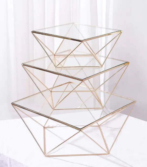 Gold Geometric Dessert Stands
