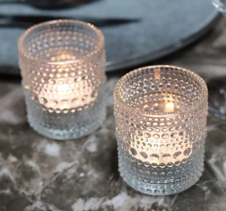 Clear Hobnail Votive Holders
