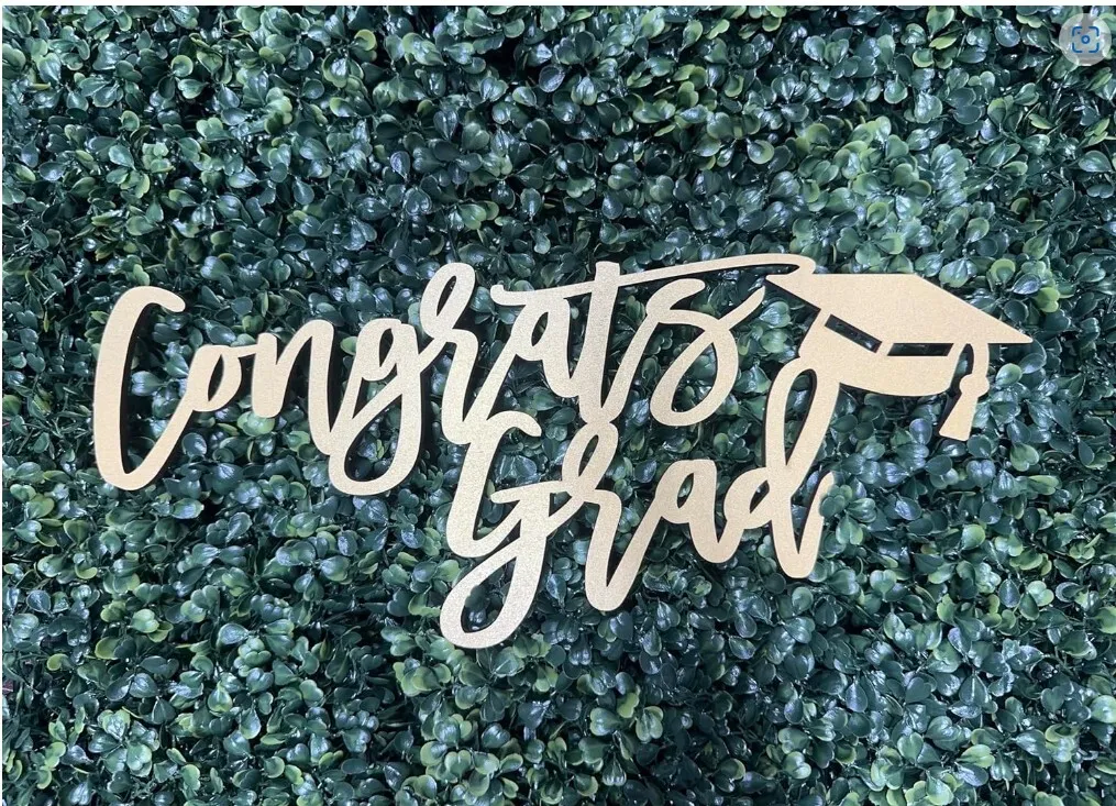 Congrats Grad Natural Wood Sign