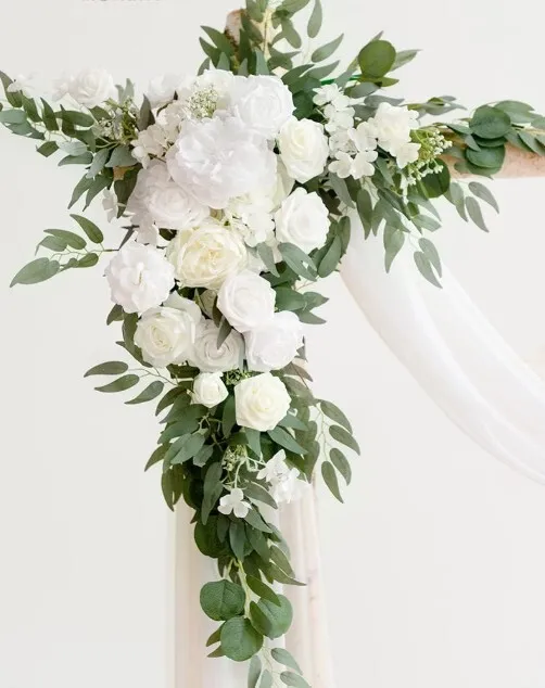 2 pc Ling's Moment Sage & Cream Arch Florals