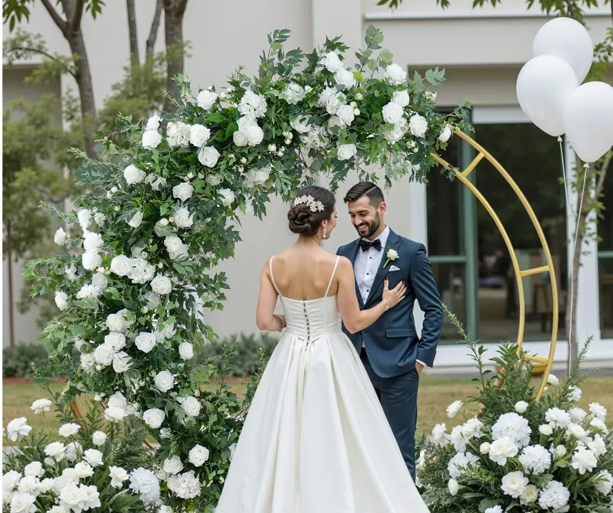 Greenery & White Floral Circle Arch (Includes Set Up & Tear Down)