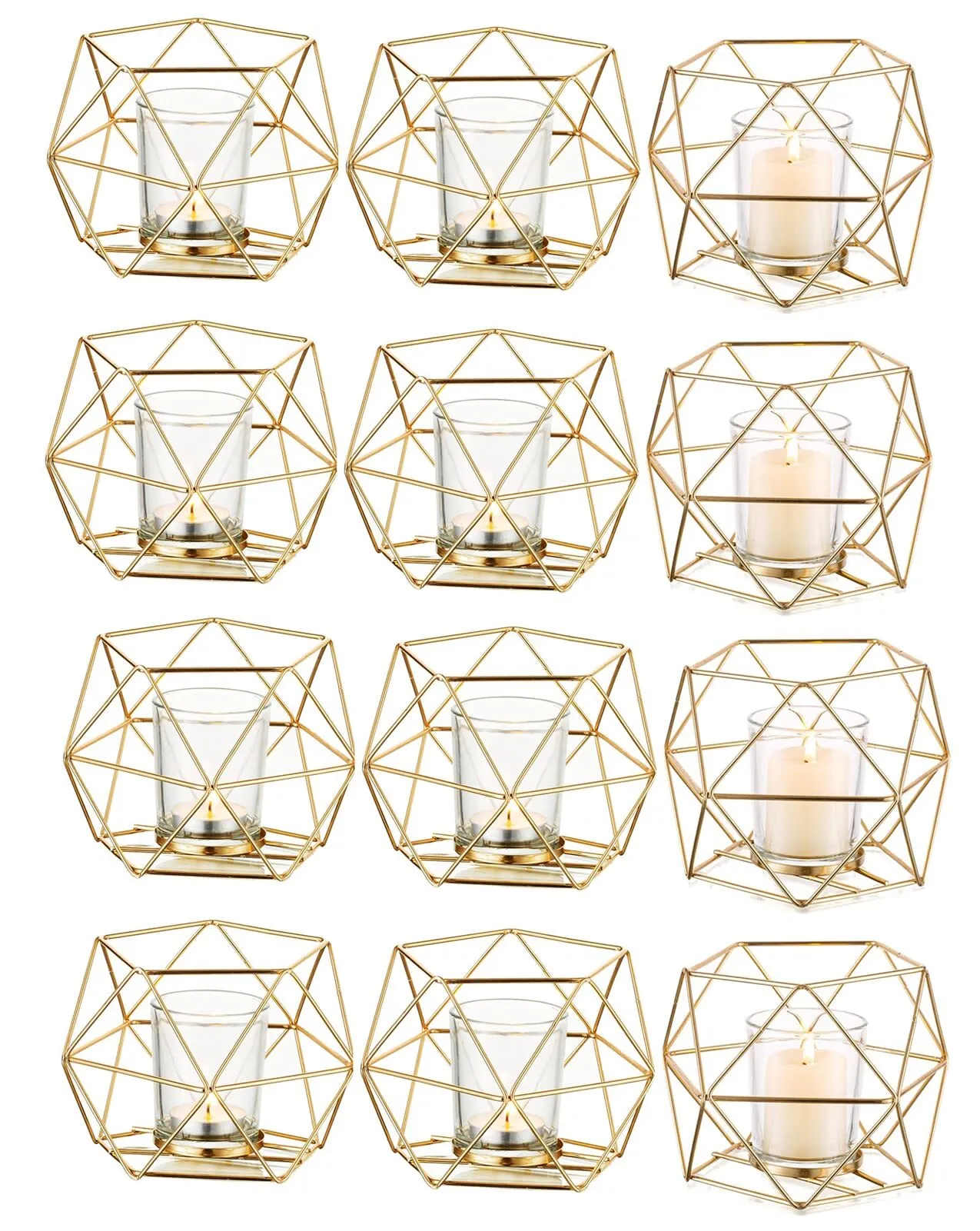 Gold Geometric Tealight Holders