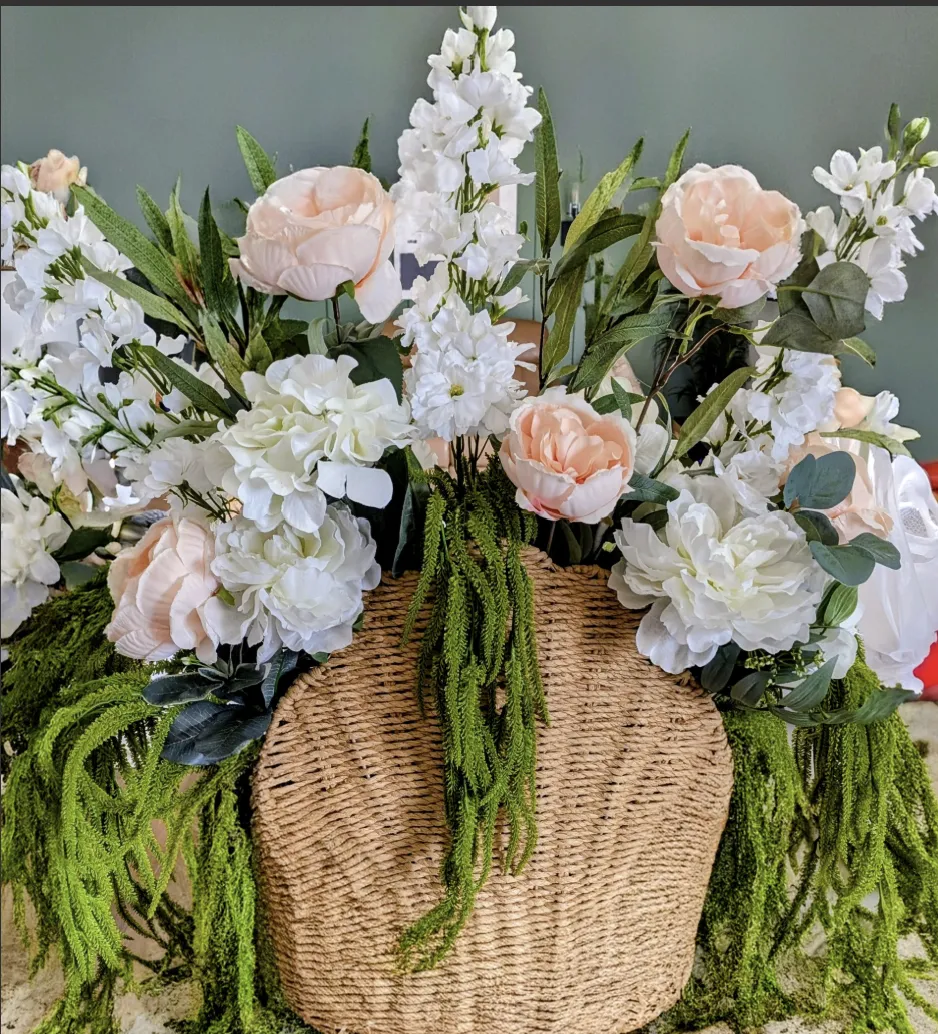 Scalloped Shaped Vase with Florals