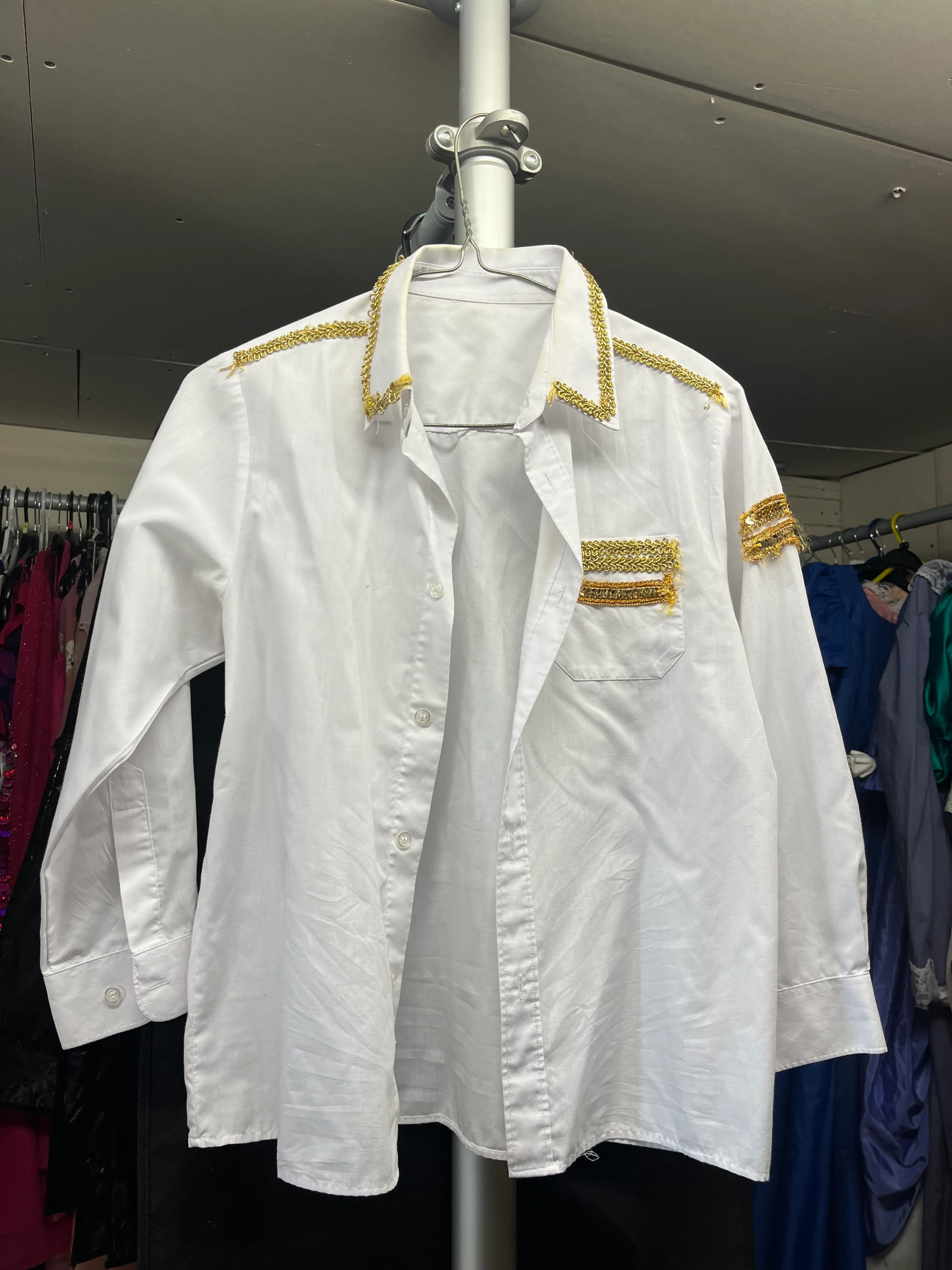 Shirt- White and gold design