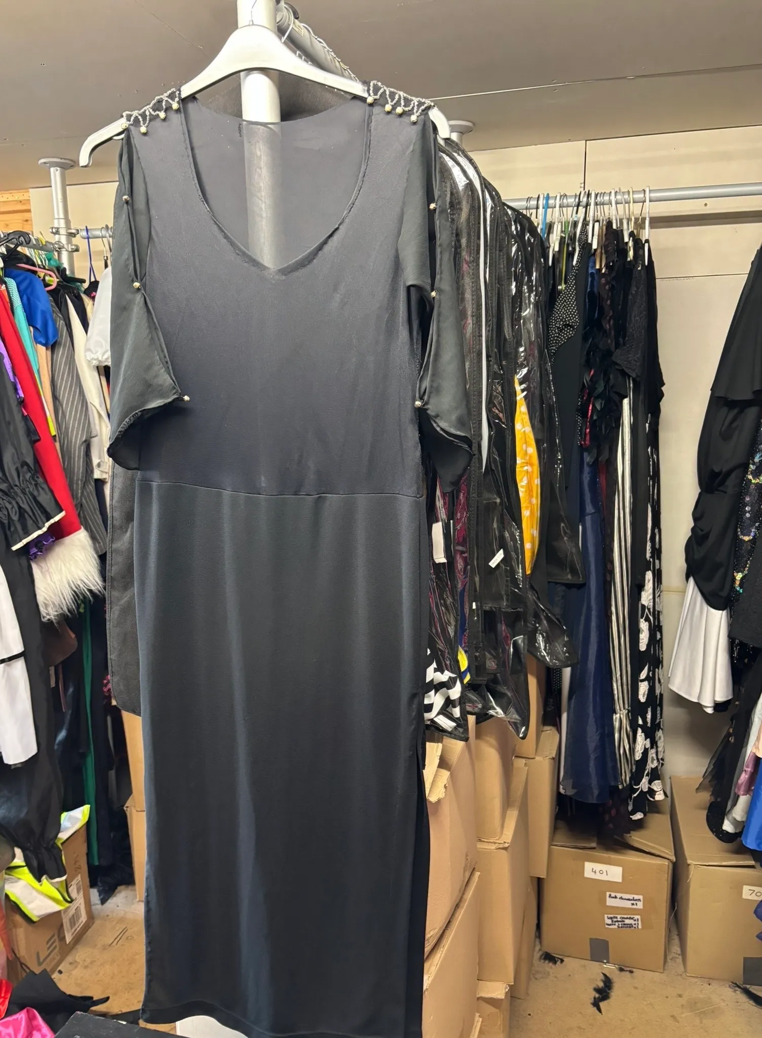 Dress- Black mesh long sleeve