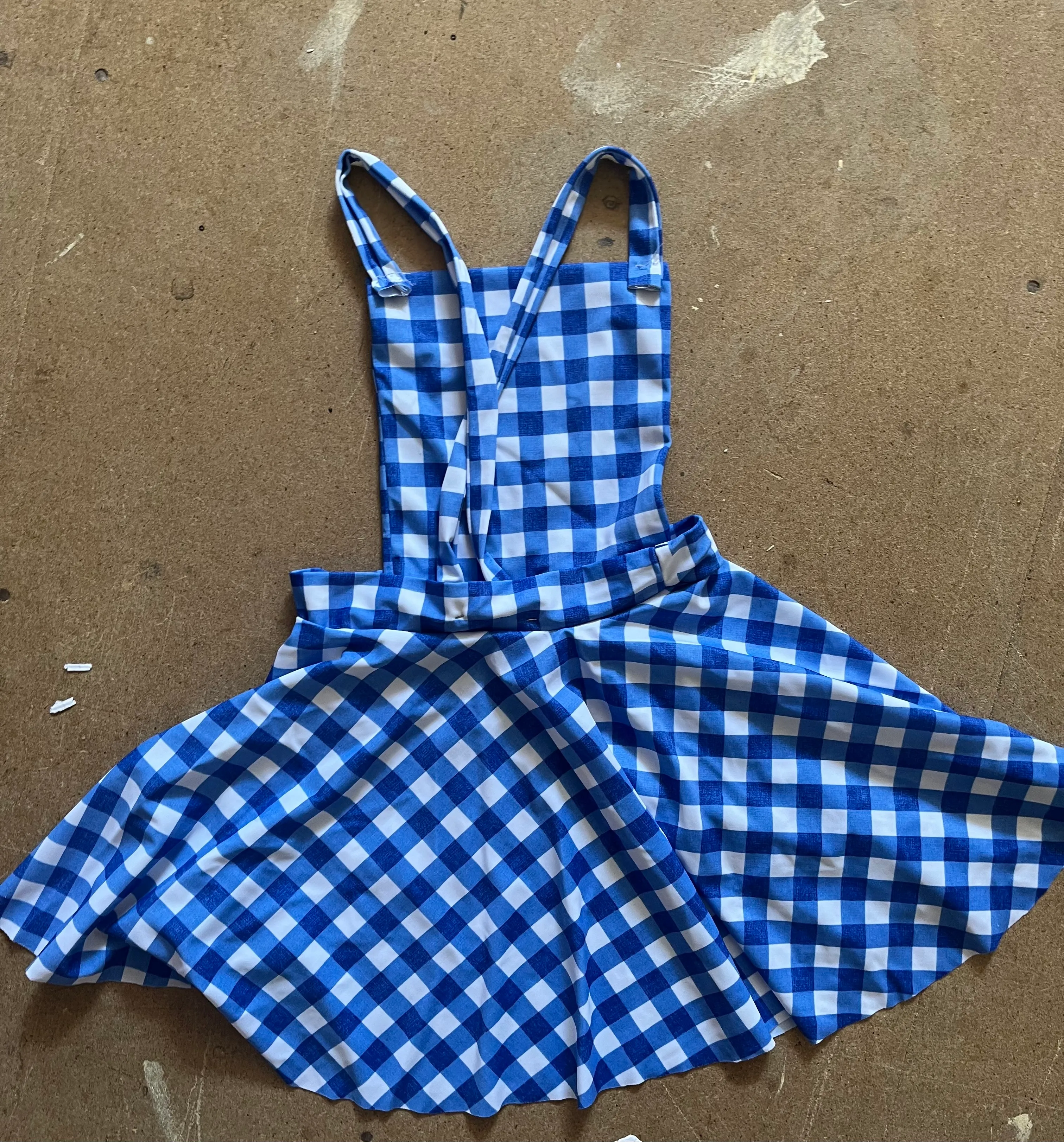 Dress- blue and white checked dress