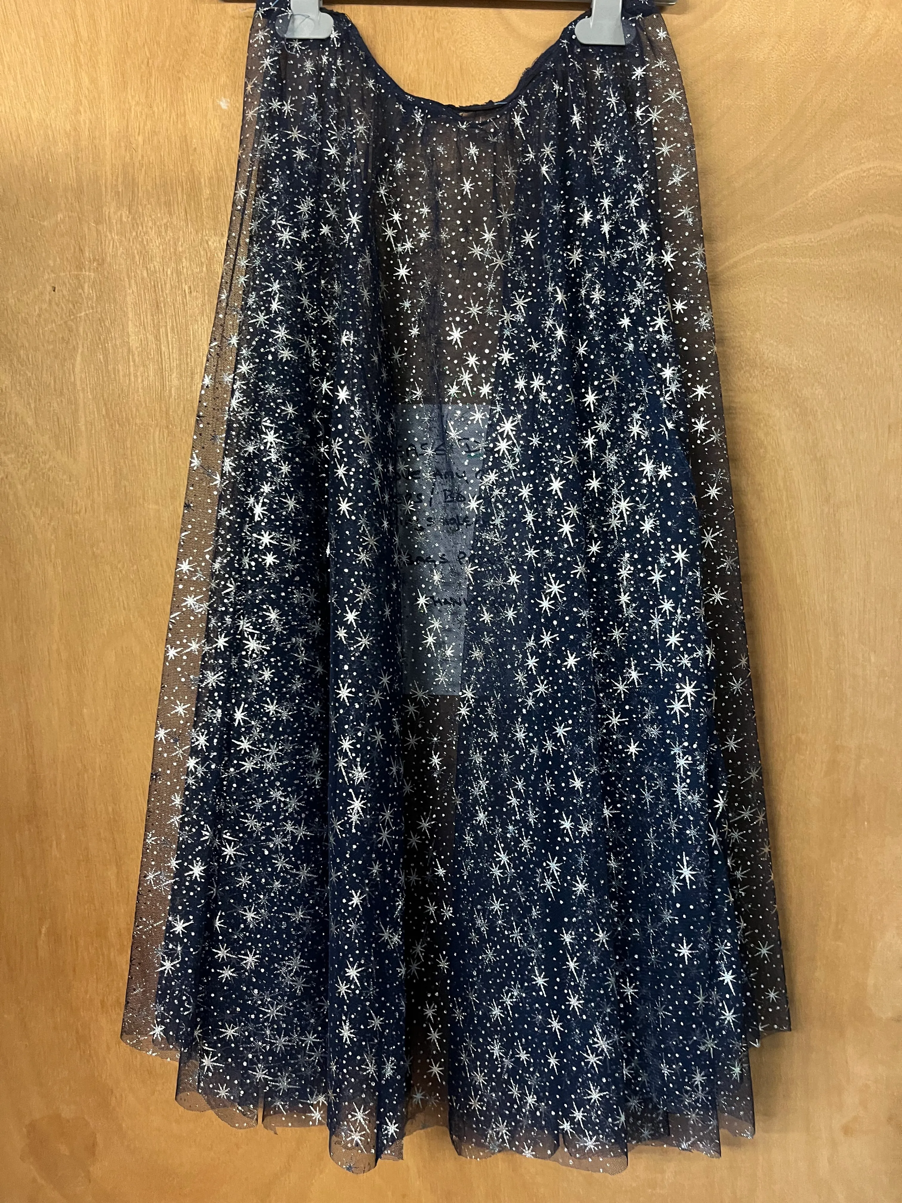 Skirt- Navy net silver stars
