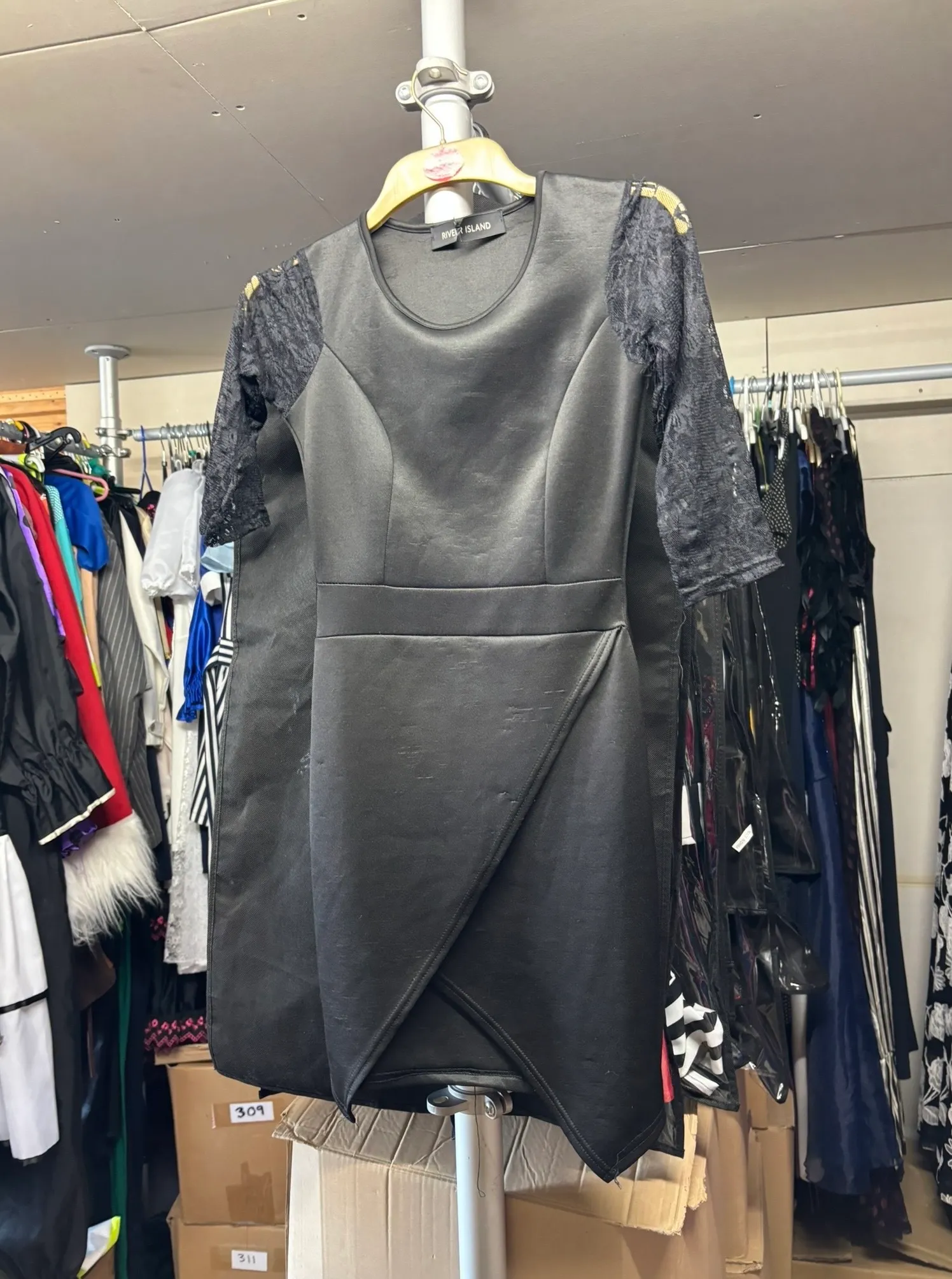 Dress- Black lace sleeves