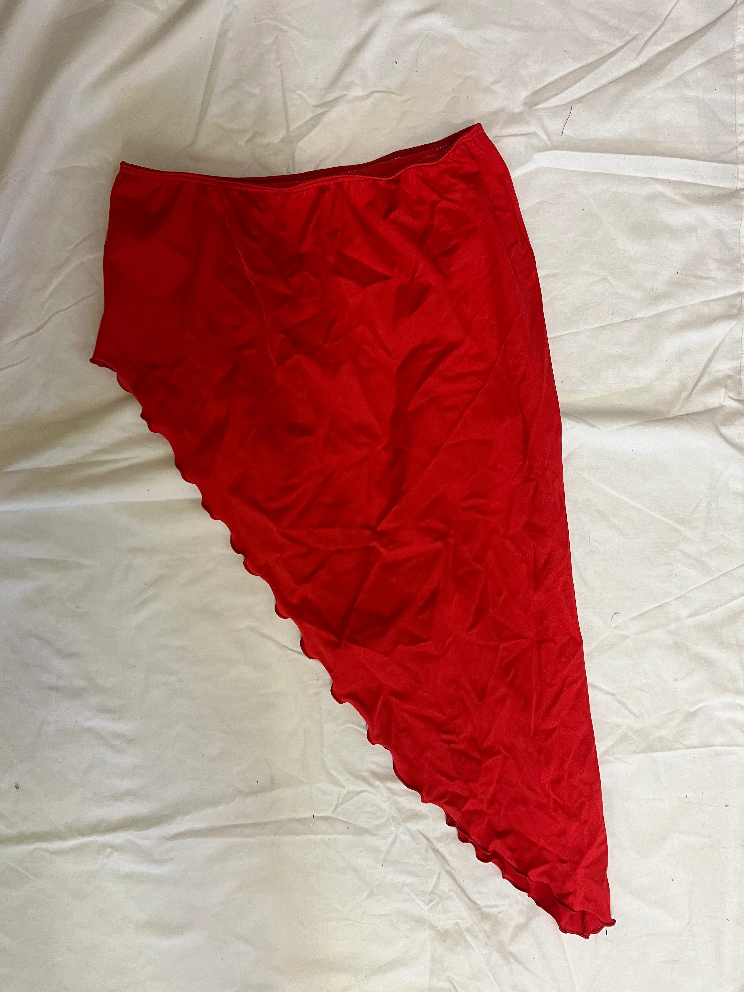 Skirt- Bright red long one side