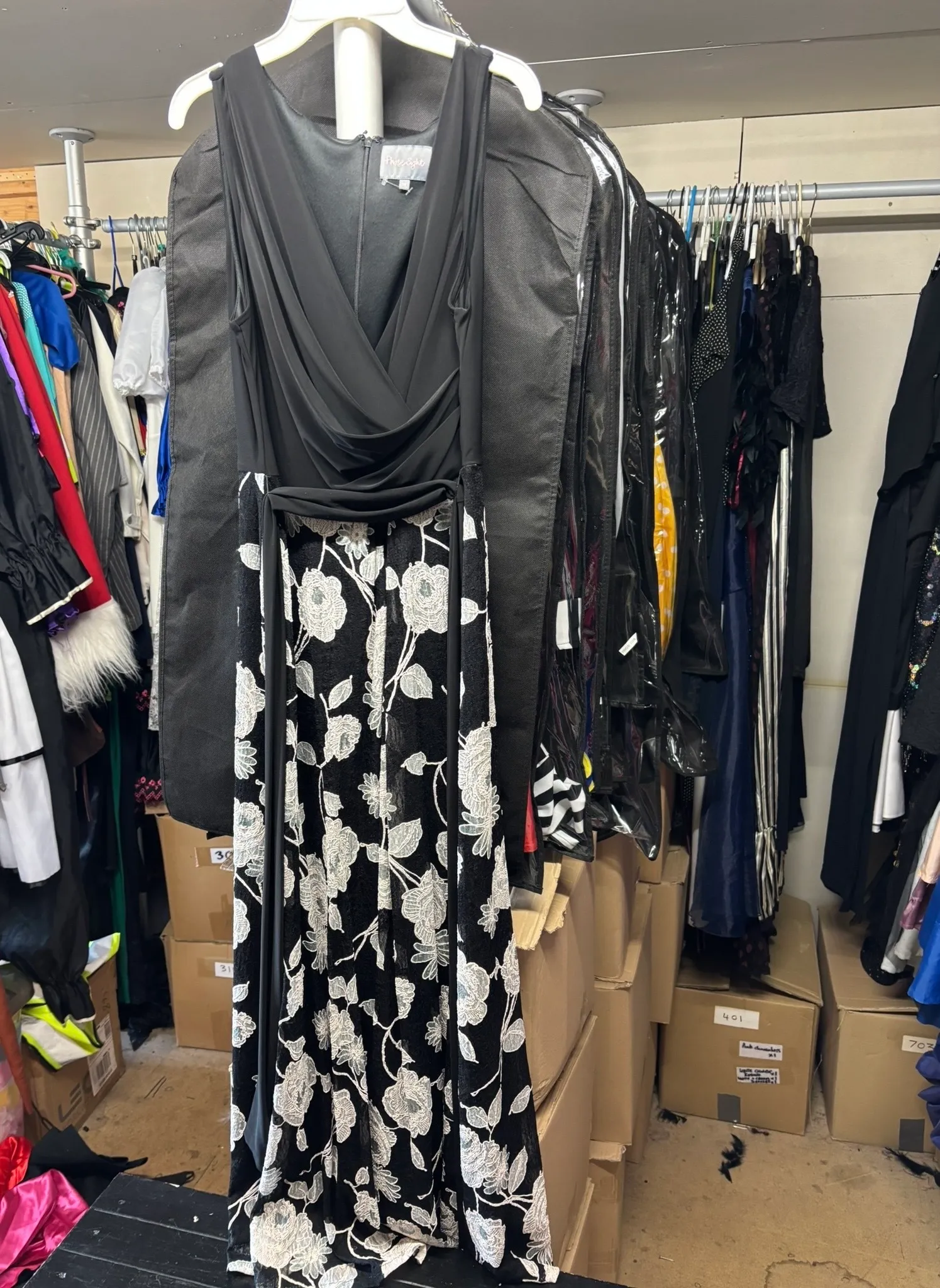 Dress- Black and white floral