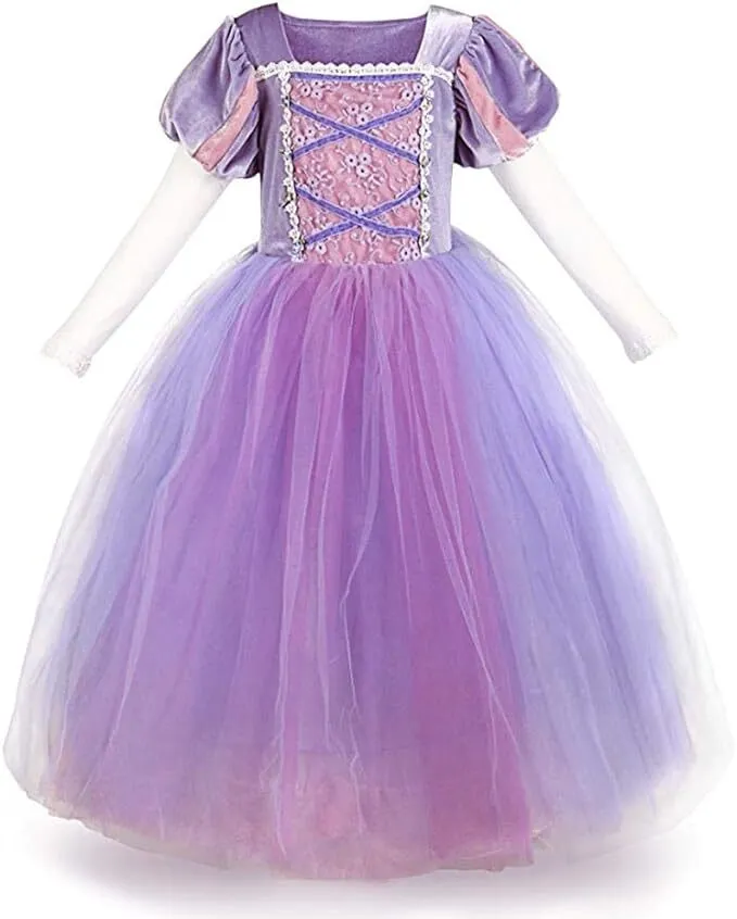 Dress- Lilac long sleeve princess/ Rapunzel dress
