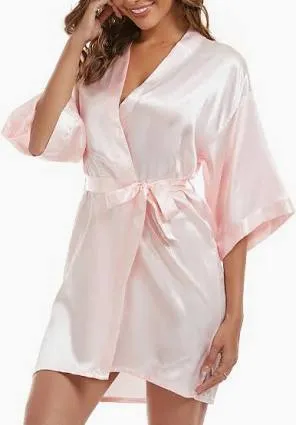 Pyjamas- Satin dressing gown pink
