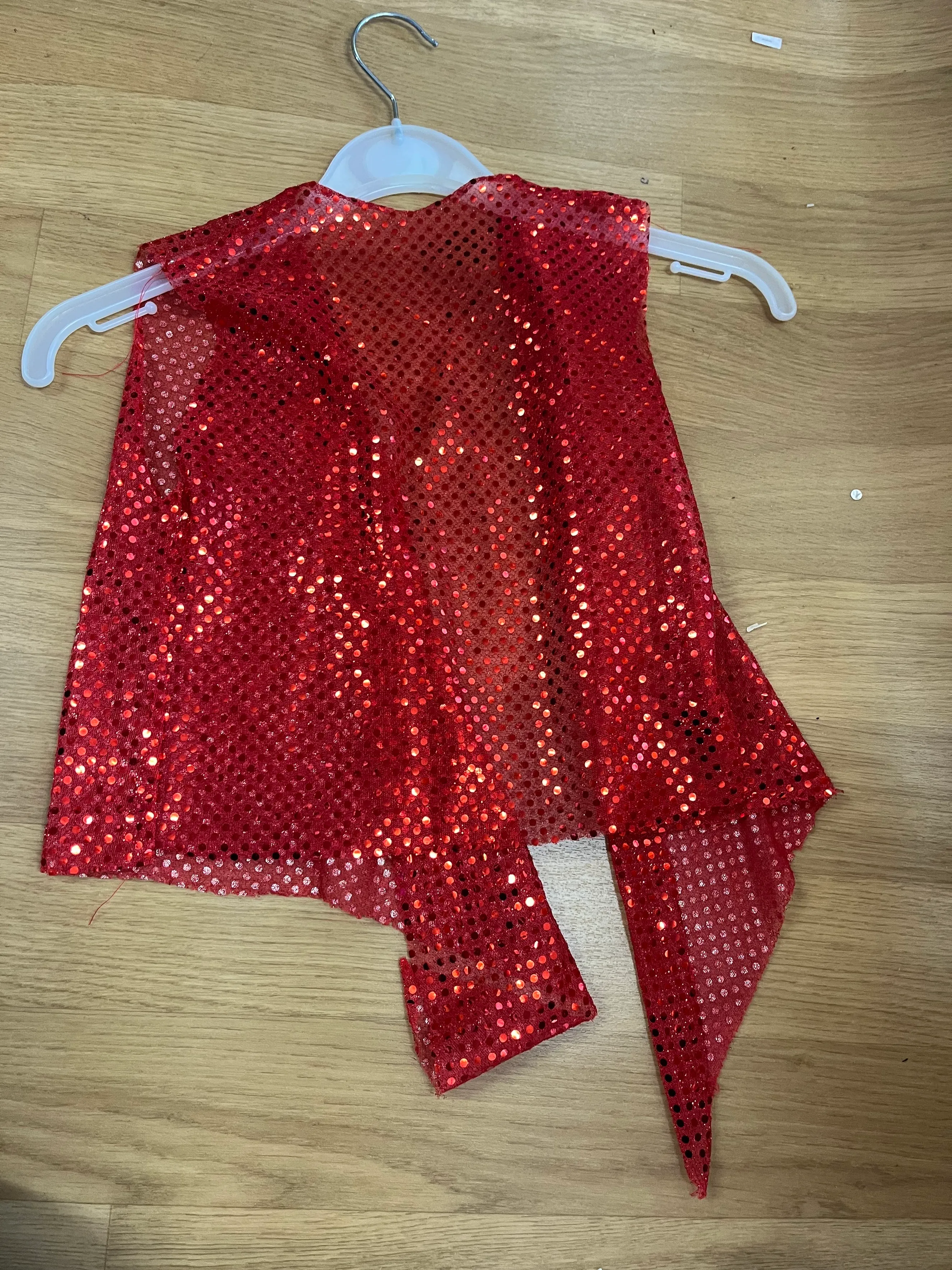 Waistcoat- Red sparkly mesh