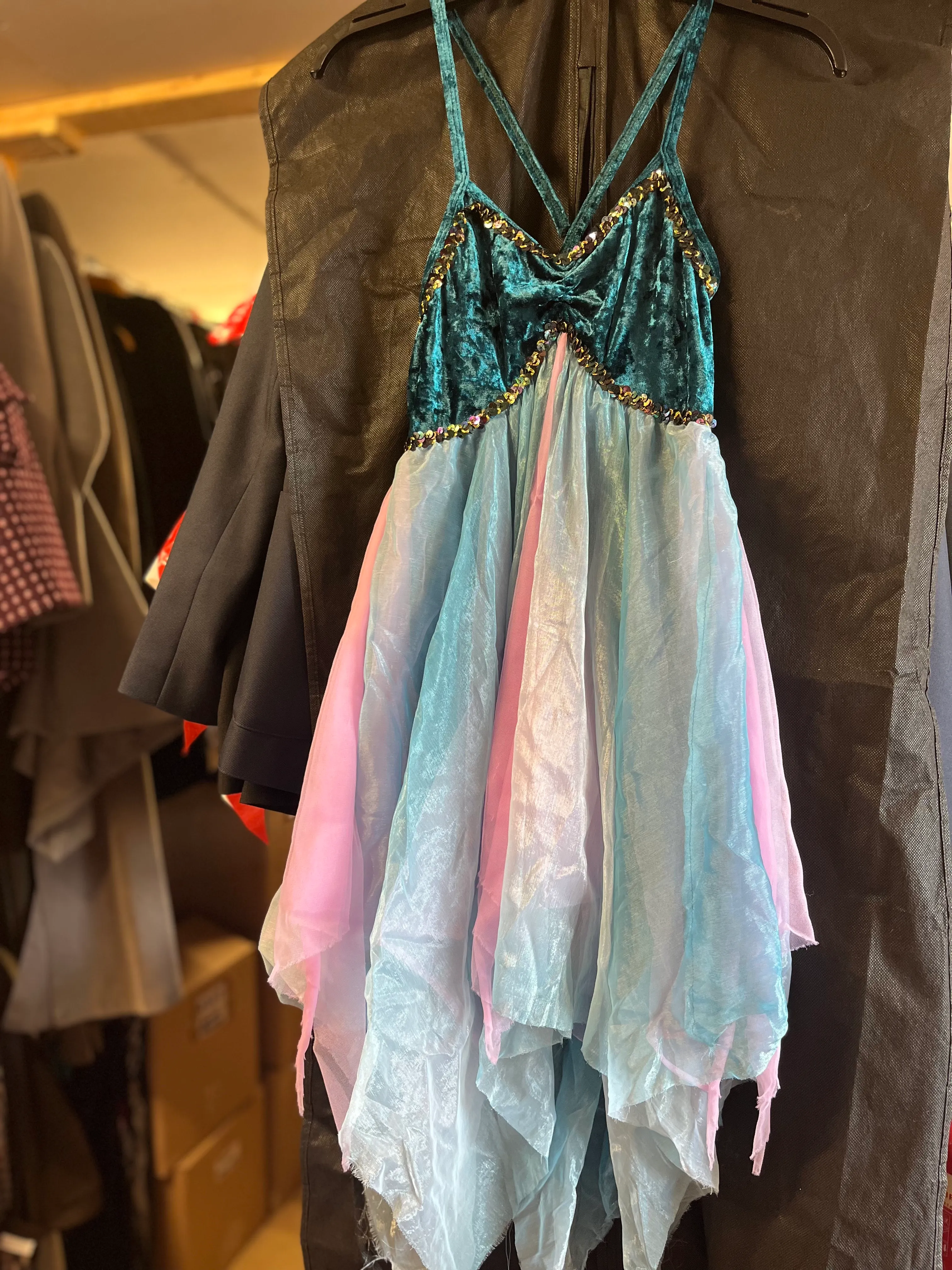 Lyrical dress - pink and blue chiffon 