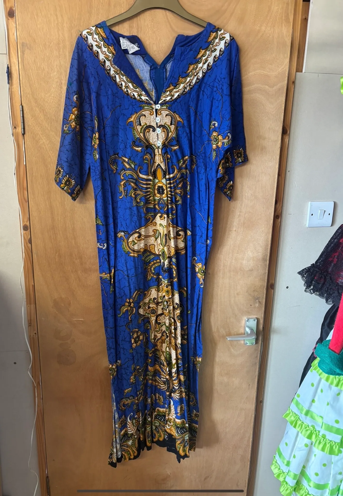 Dress- Blue and gold patterned design
