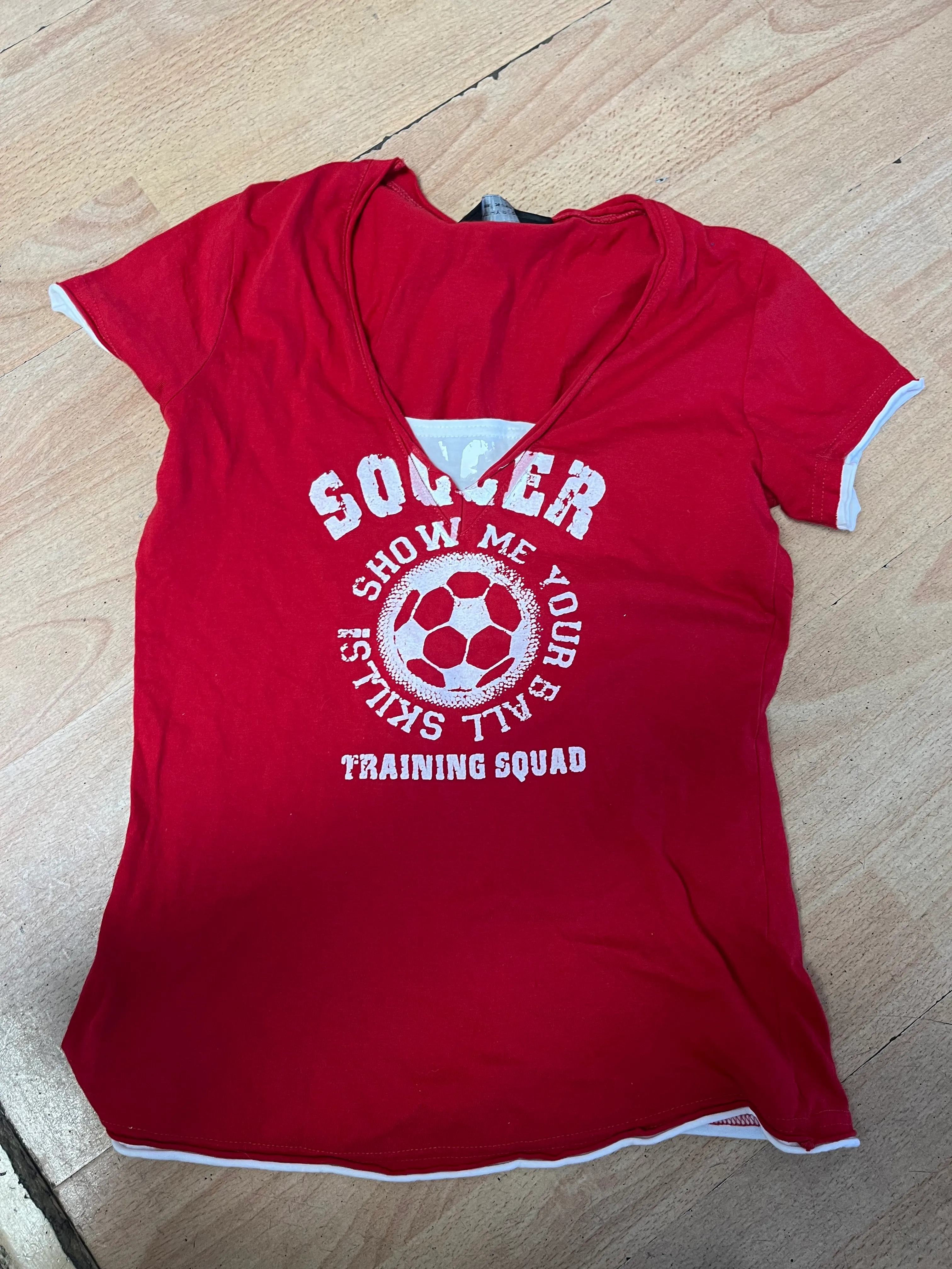 Vest Tops- Red and White V neck 