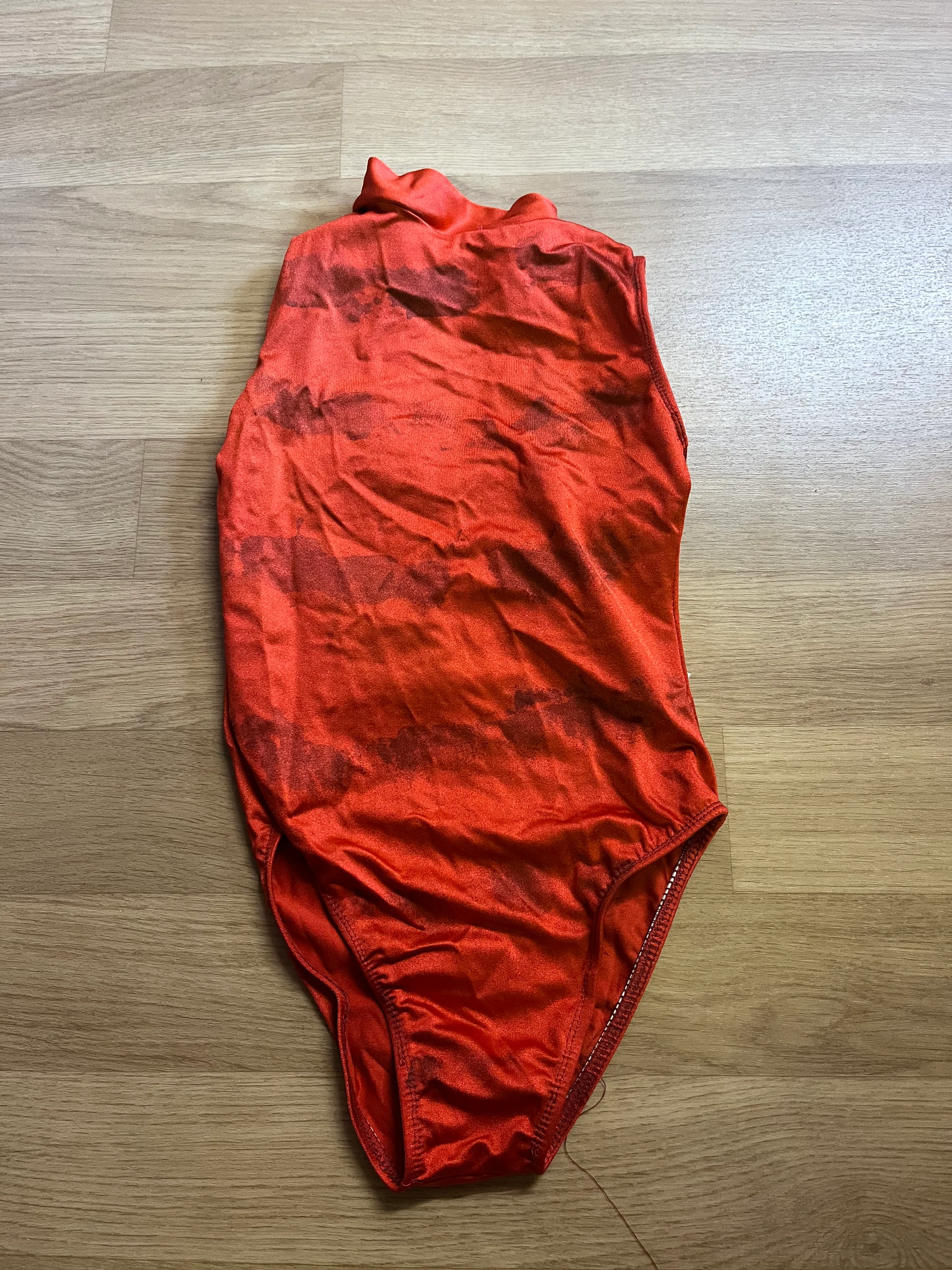 Leotard- Orange Print Cat Design