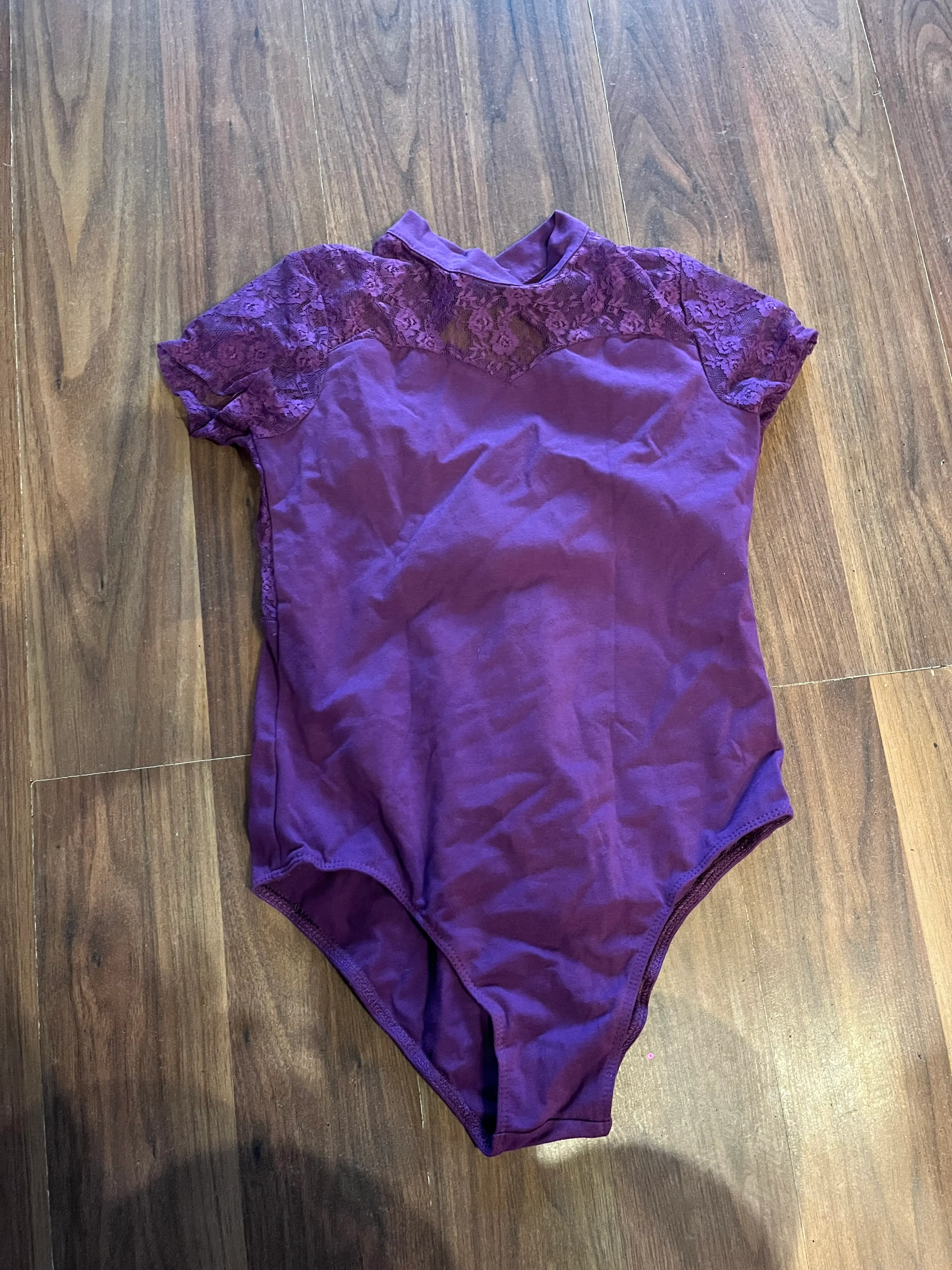 Leotard- Purple net sleeves