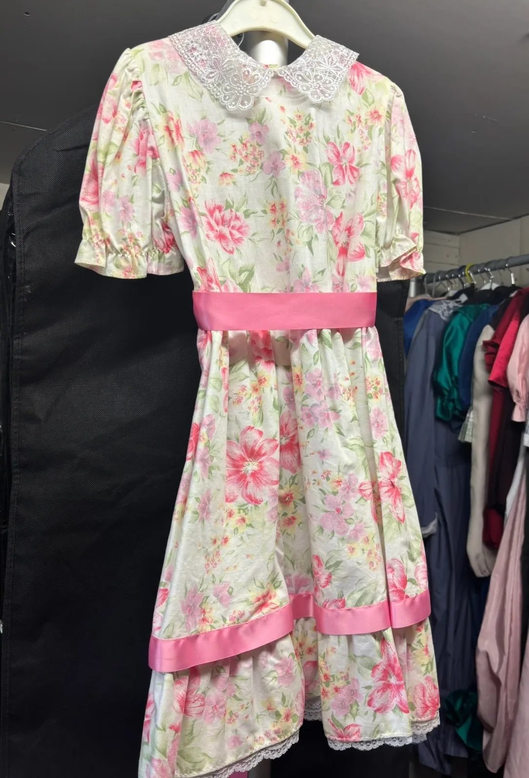 Dress- White and pink floral