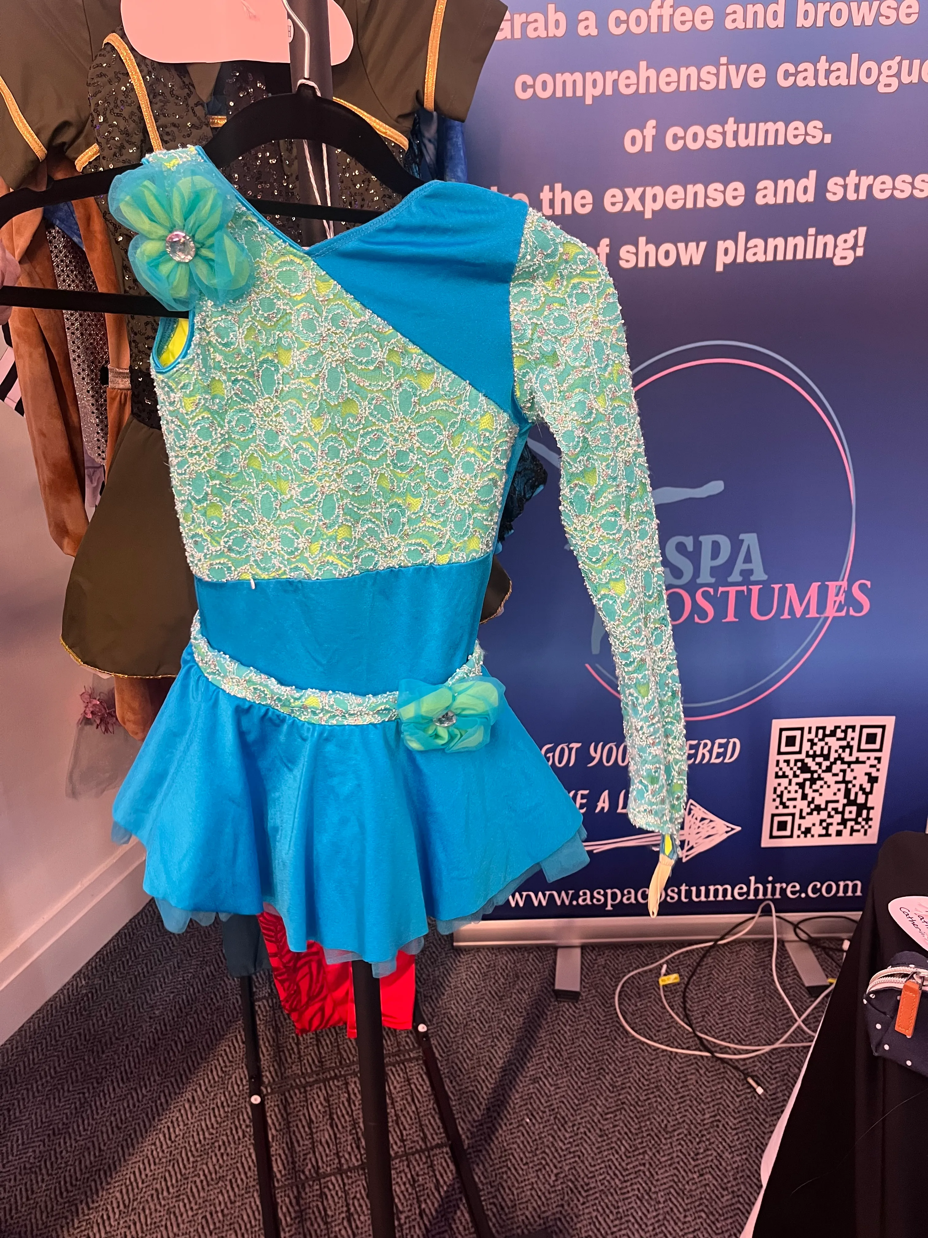 Skirted leotard - Turquoise Green Sequin