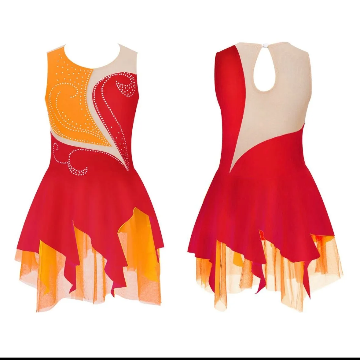 Fire themed dress in RED