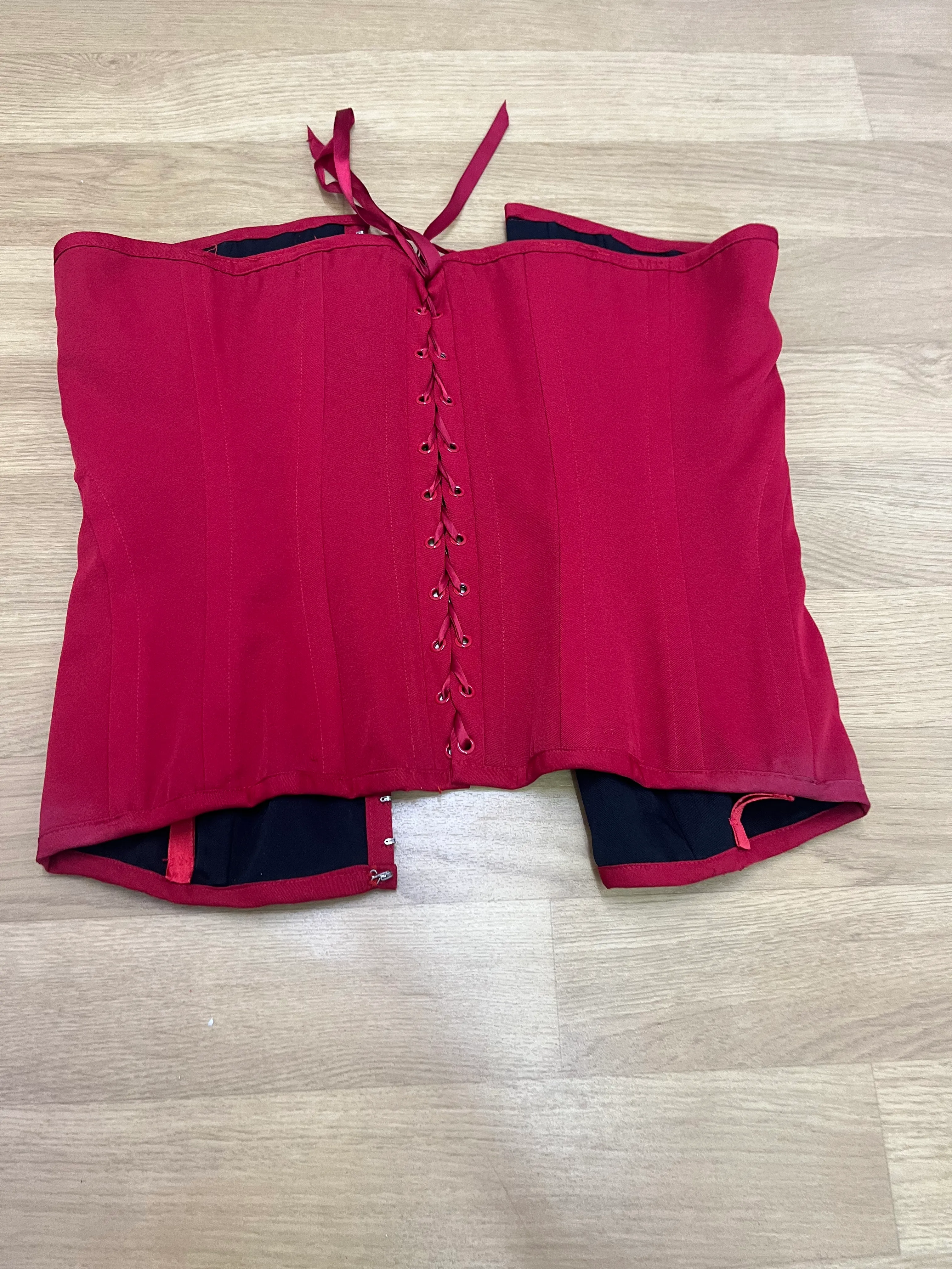 Corset-  Dark Red/ Black reversible 