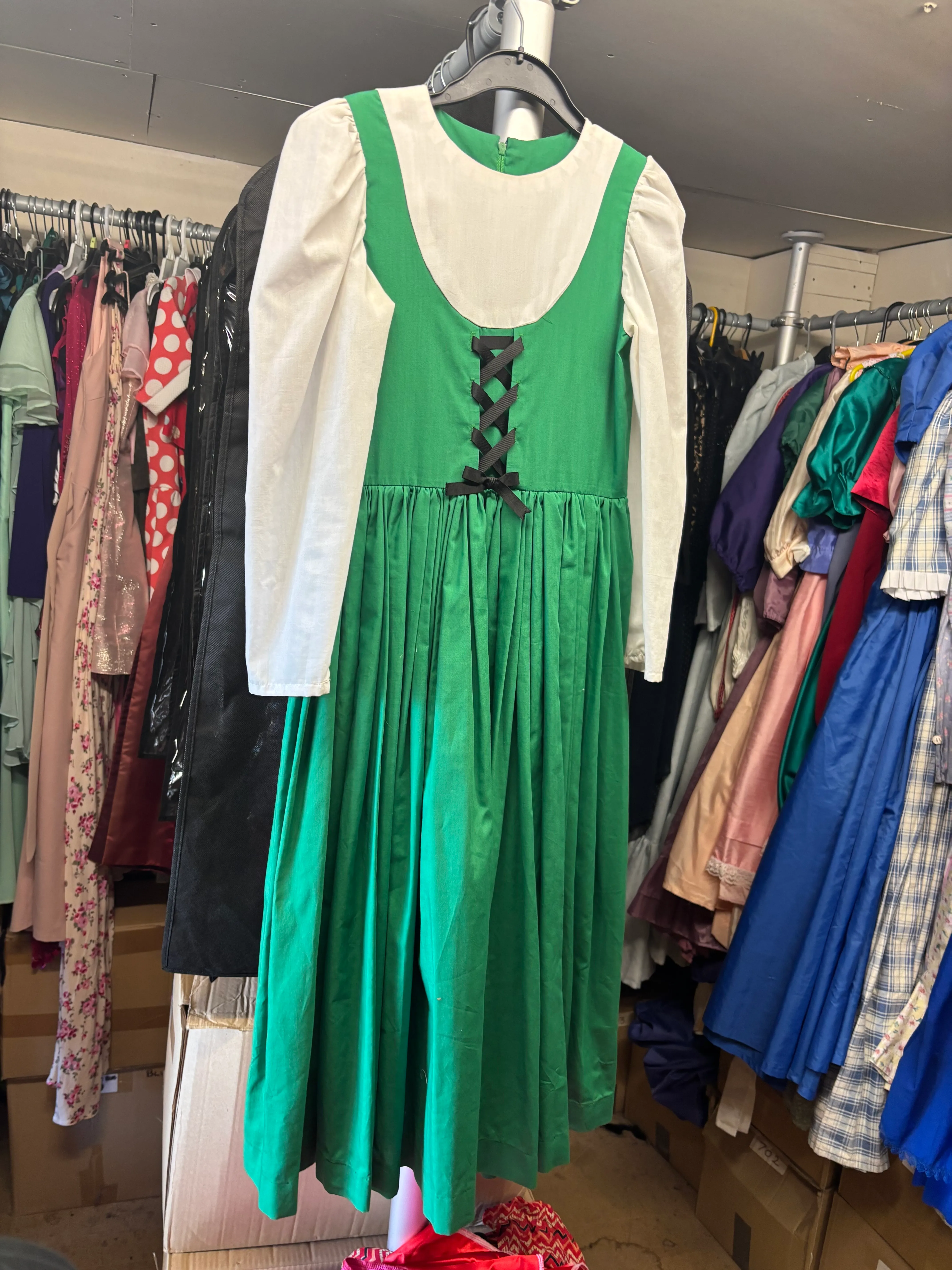 Dress- Green and White cross front