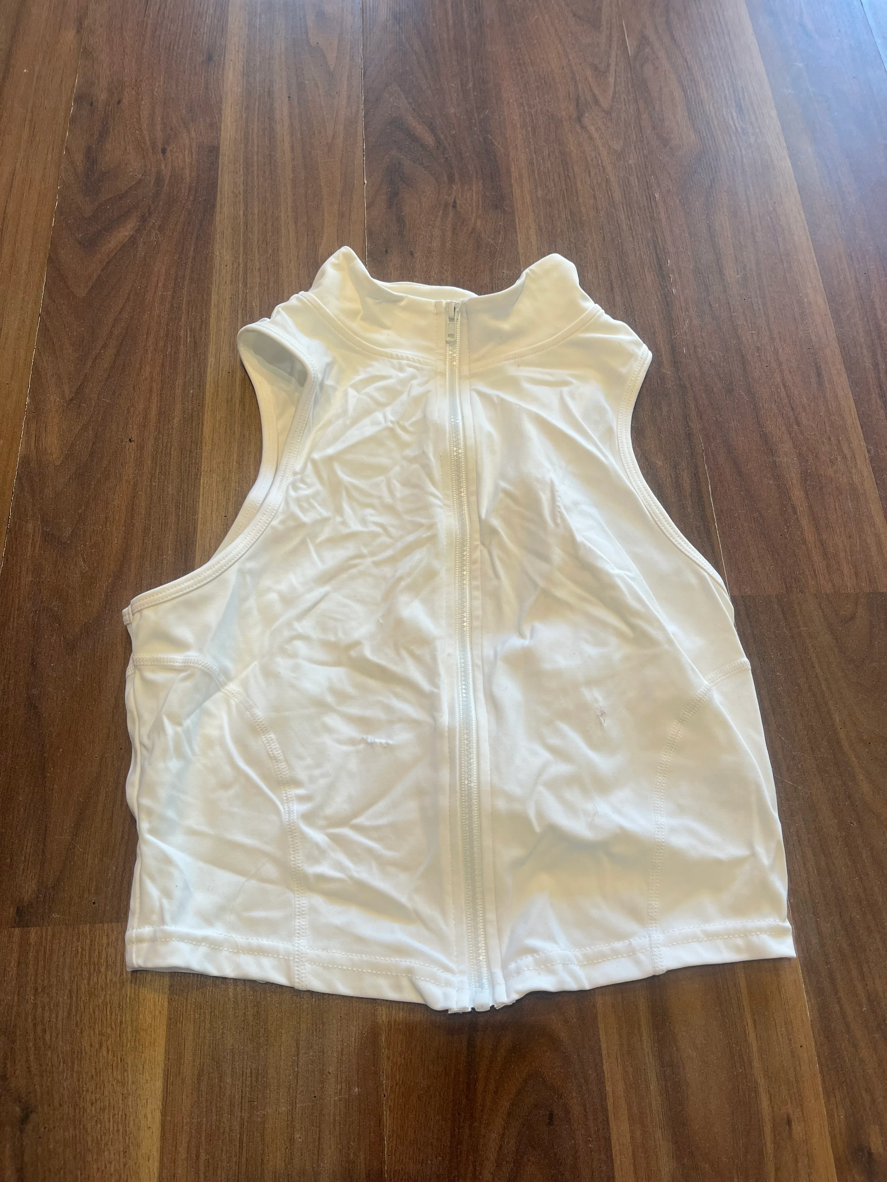 Top- White/cream Vest Zip Top