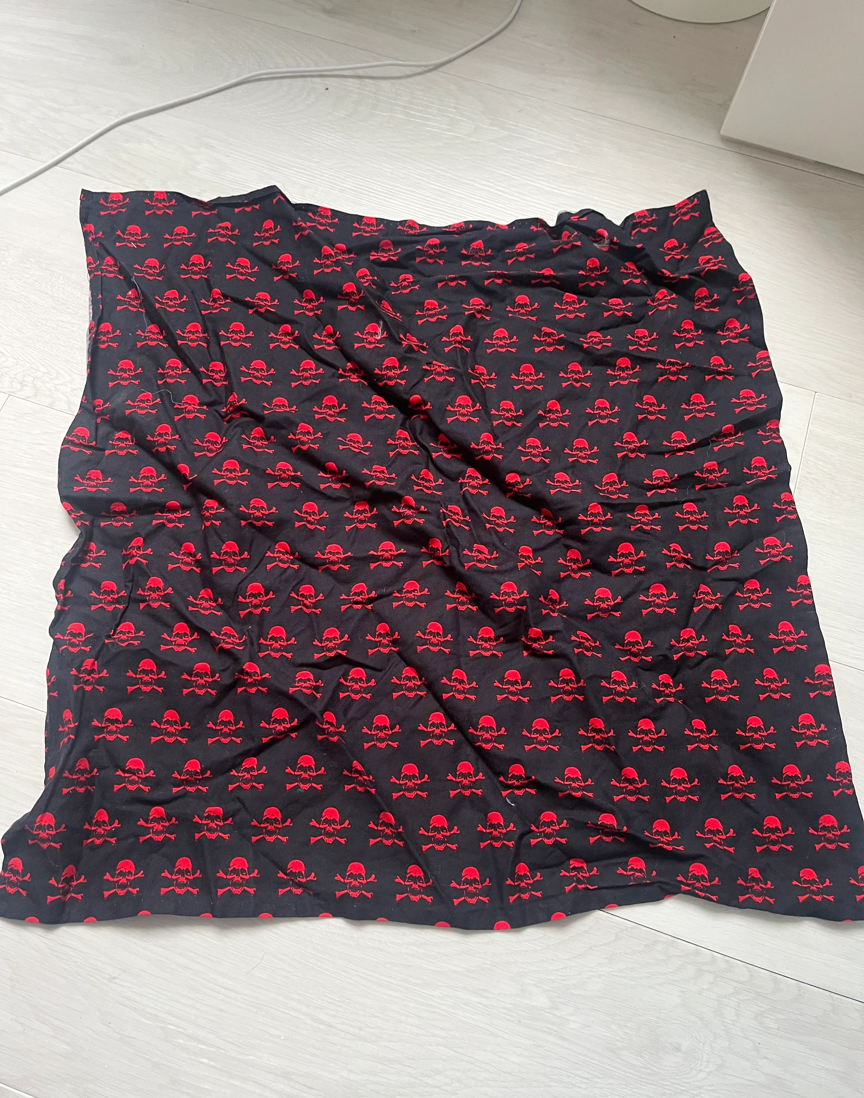 Neck Scarf- Black and Red Skull