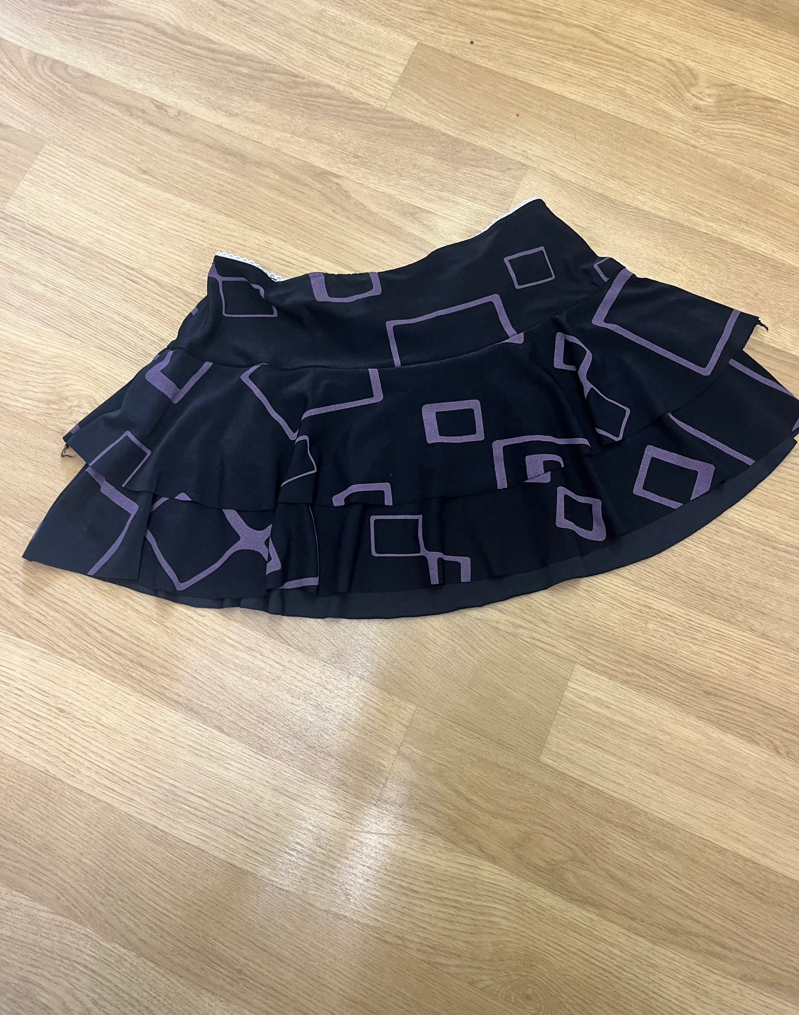 Skirt- black with purple squares