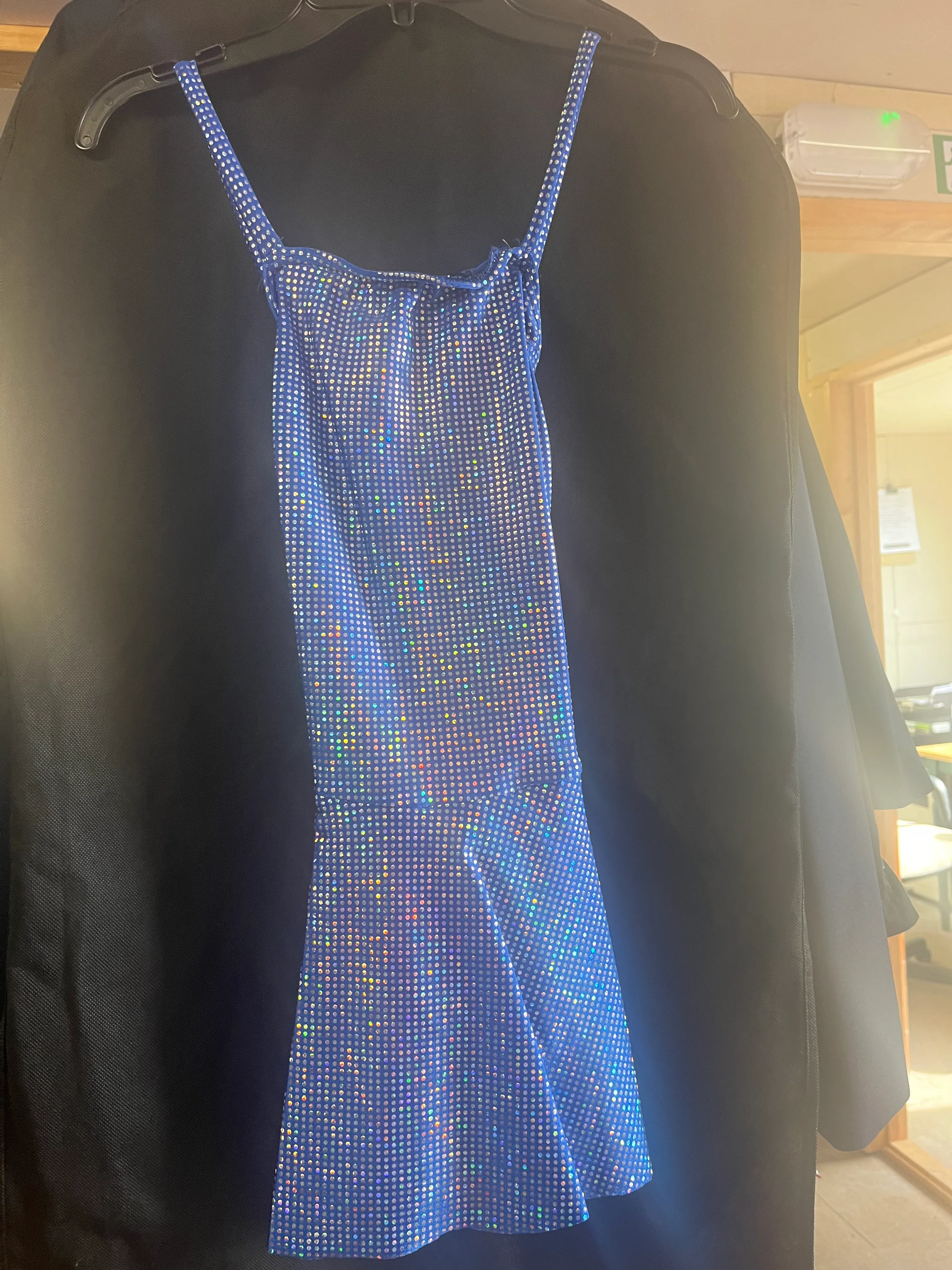 Skirted leotard- blue and silver spots