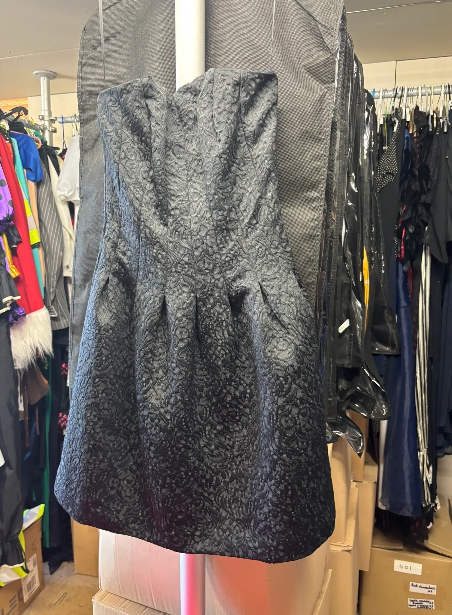 Dress- Black patterned bandeau